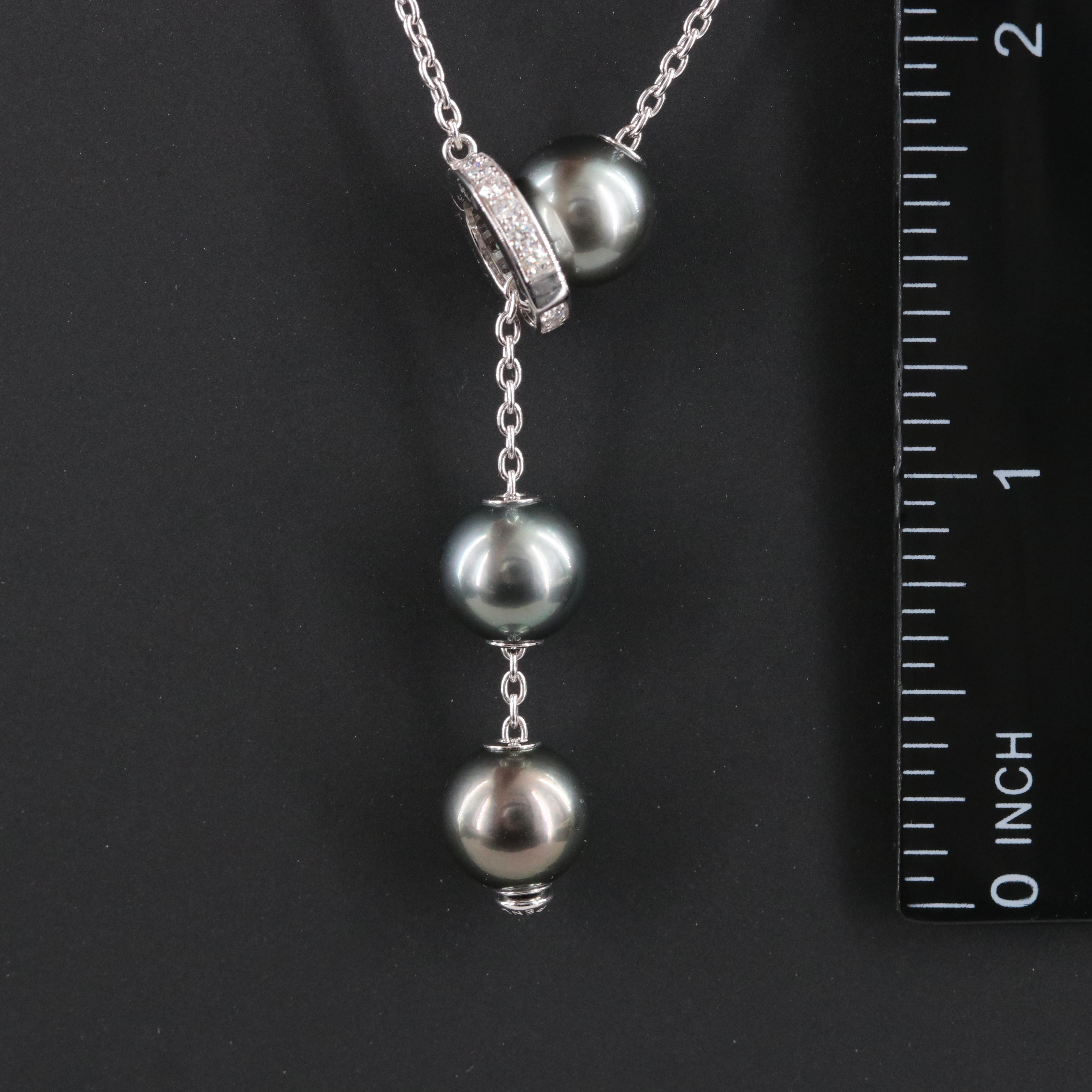 Mikimoto 18K Pearl and 0.26 CTW Diamond Lariat Necklace