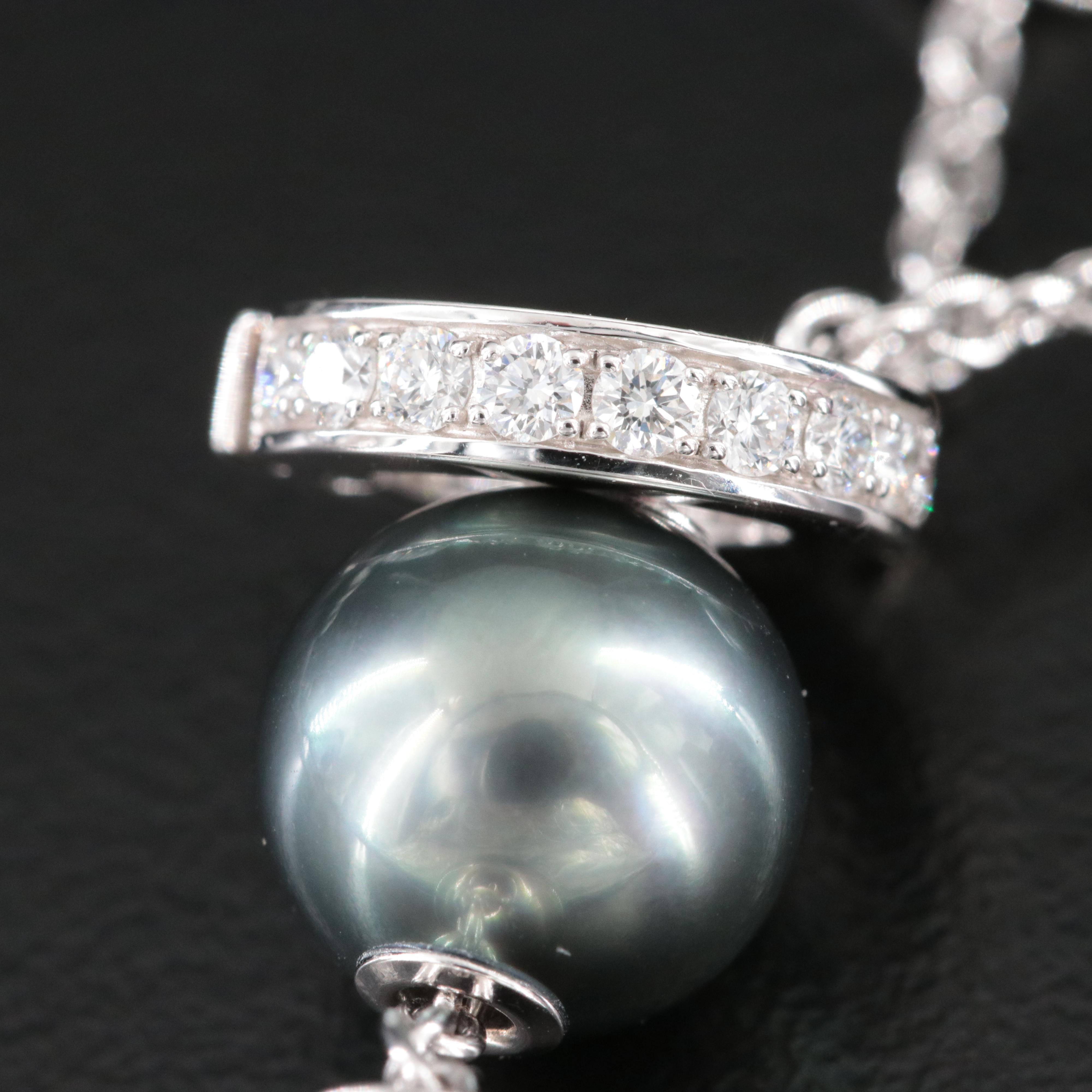 Mikimoto 18K Pearl and 0.26 CTW Diamond Lariat Necklace