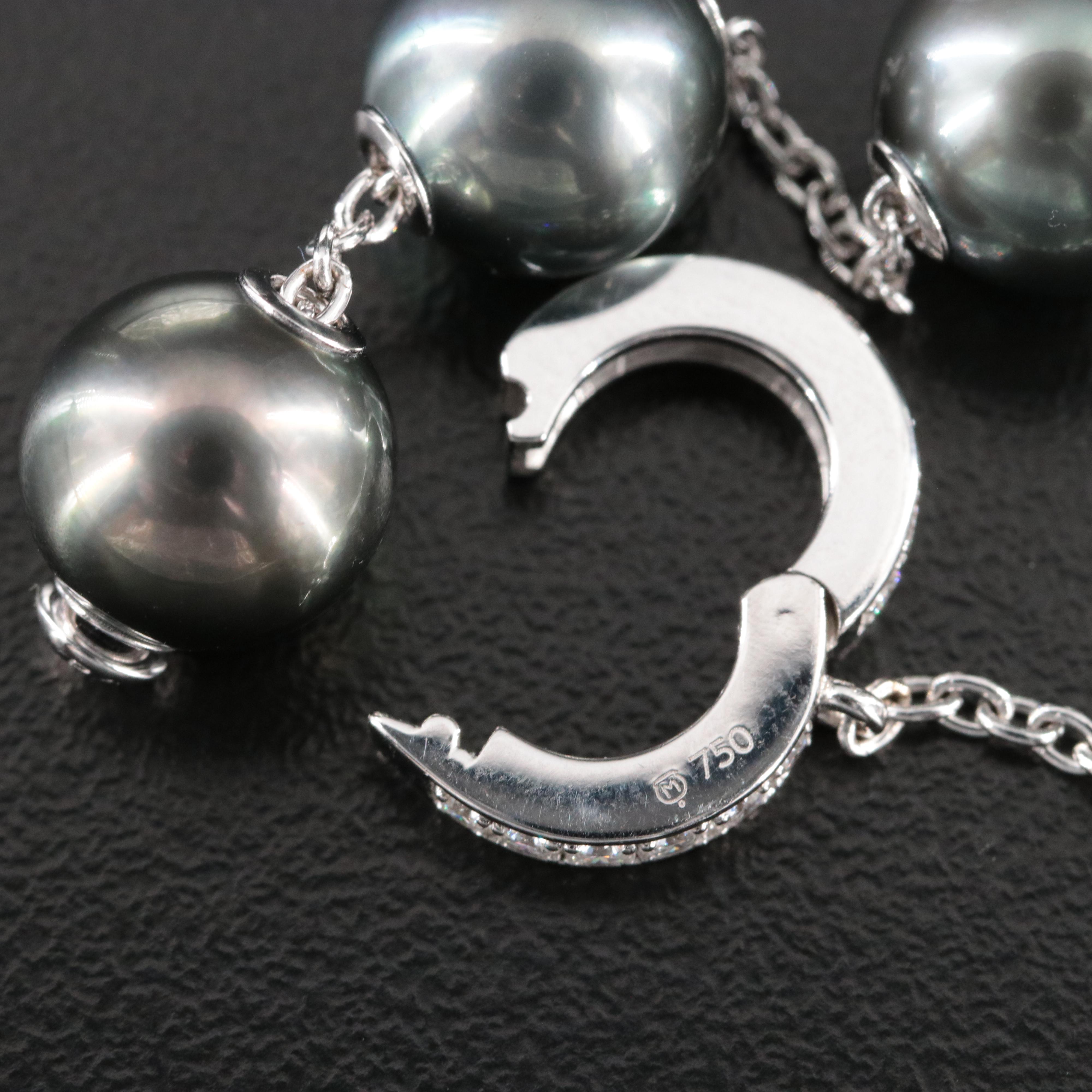 Mikimoto 18K Pearl and 0.26 CTW Diamond Lariat Necklace