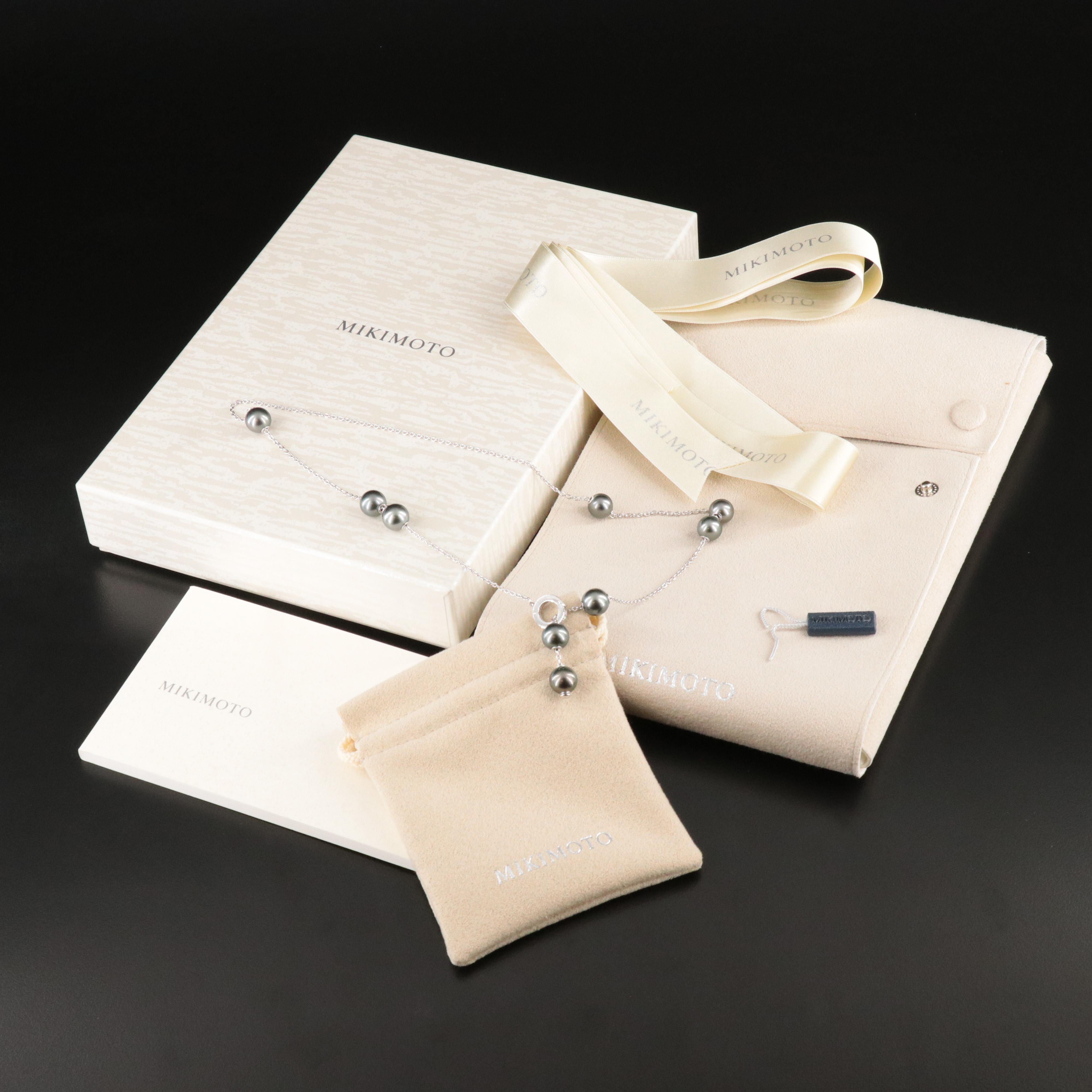 Mikimoto 18K Pearl and 0.26 CTW Diamond Lariat Necklace