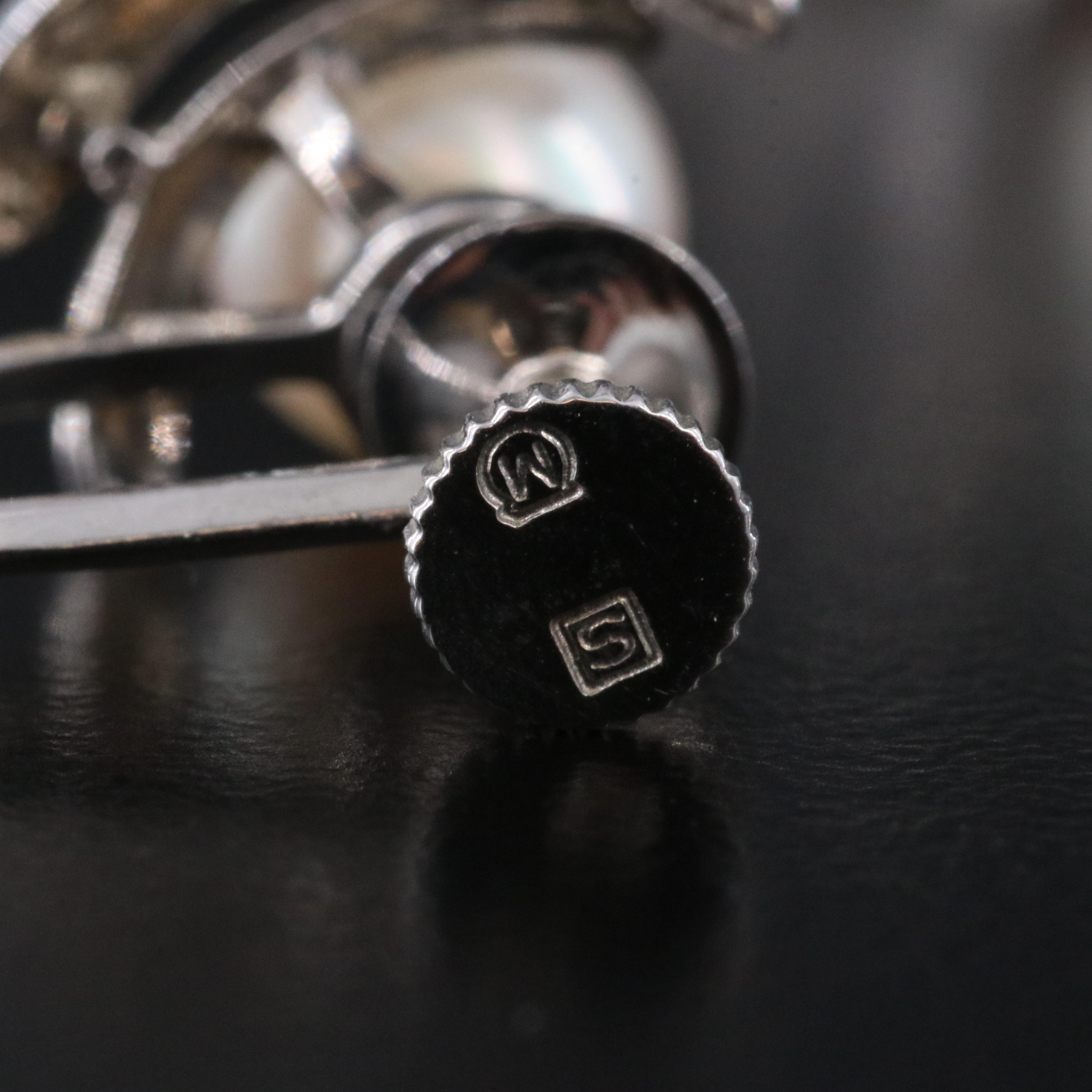 Mikimoto Sterling Pearl Screw Back Earrings