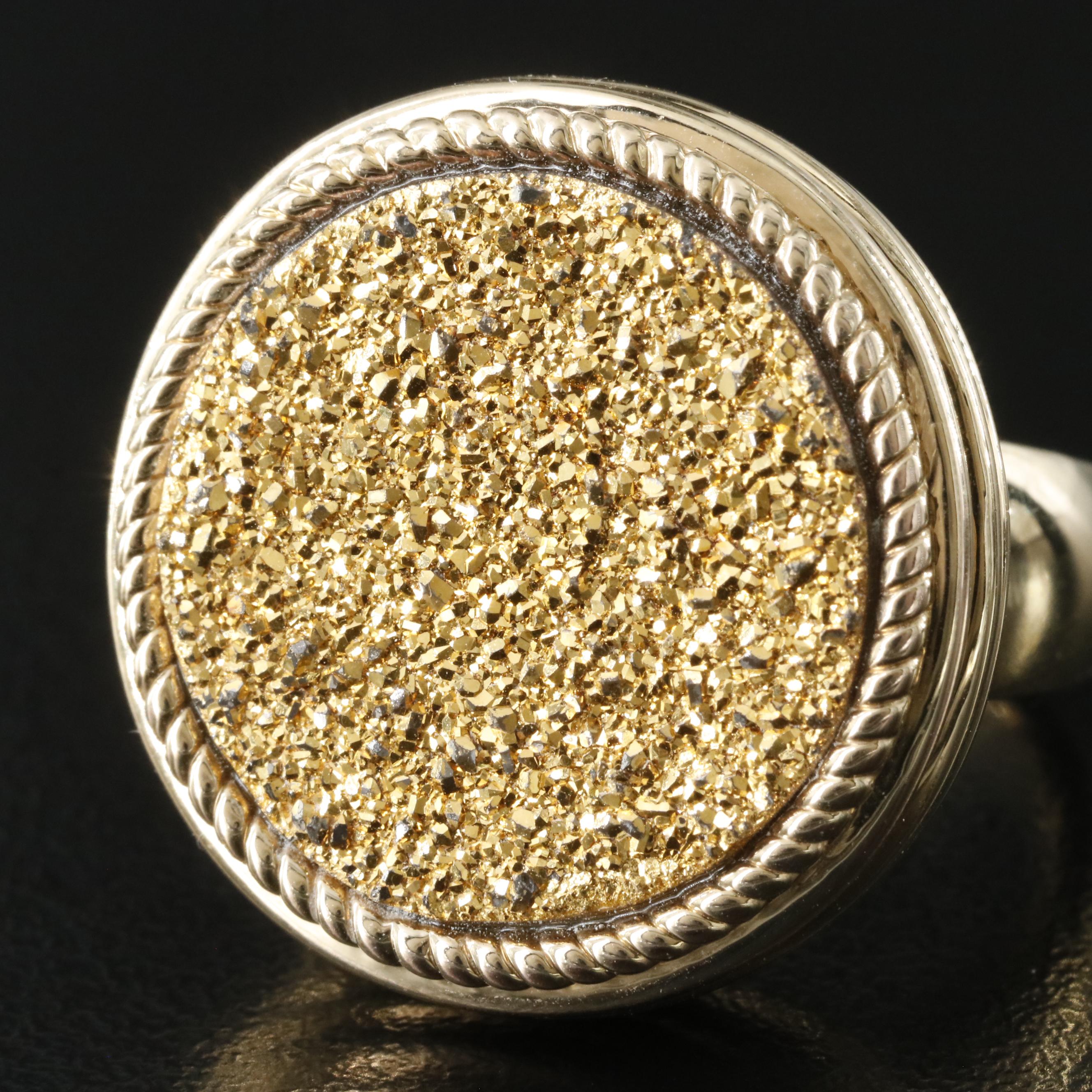 14K Electroform Druzy Ring