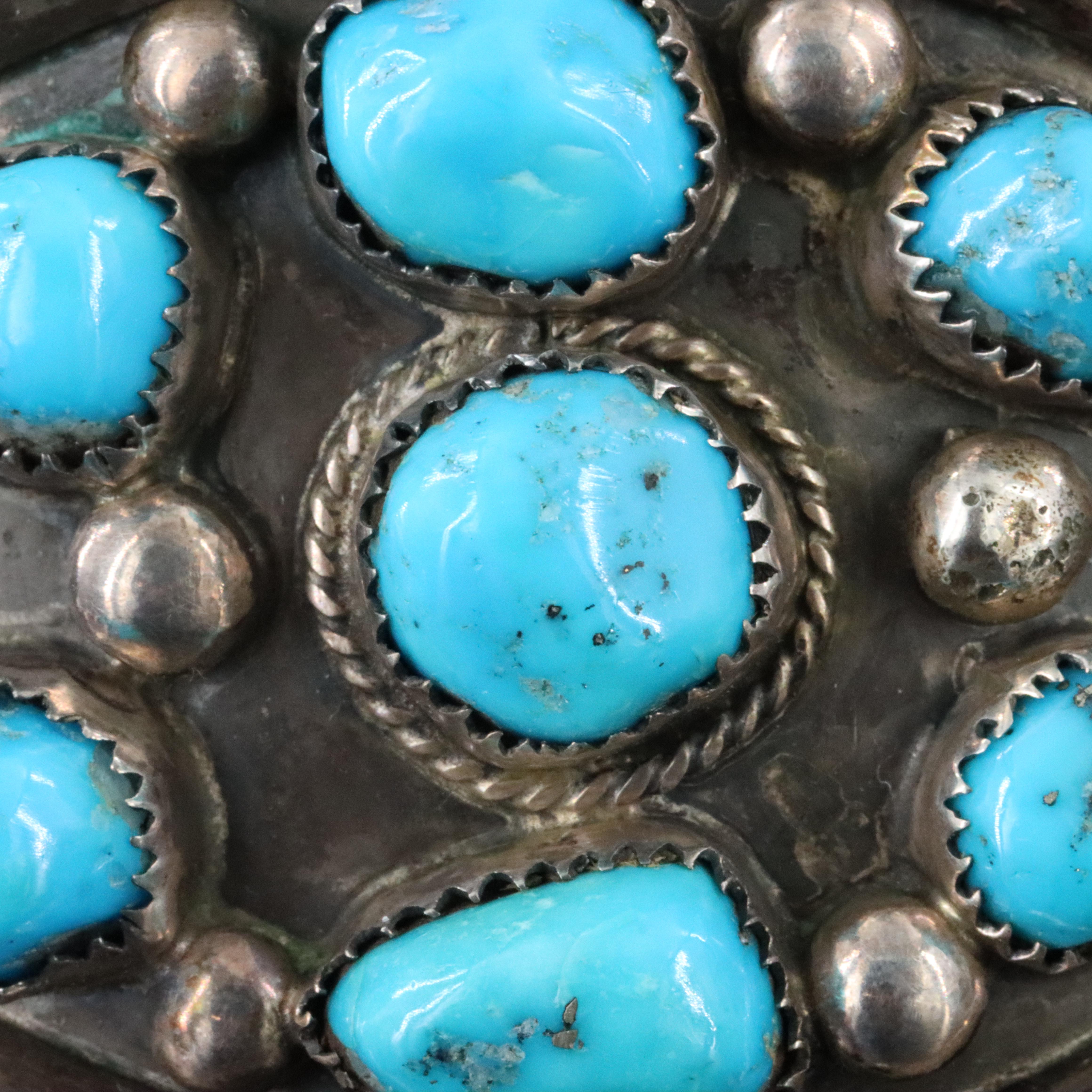Southwestern Sterling Turquoise Cuff Bracelet