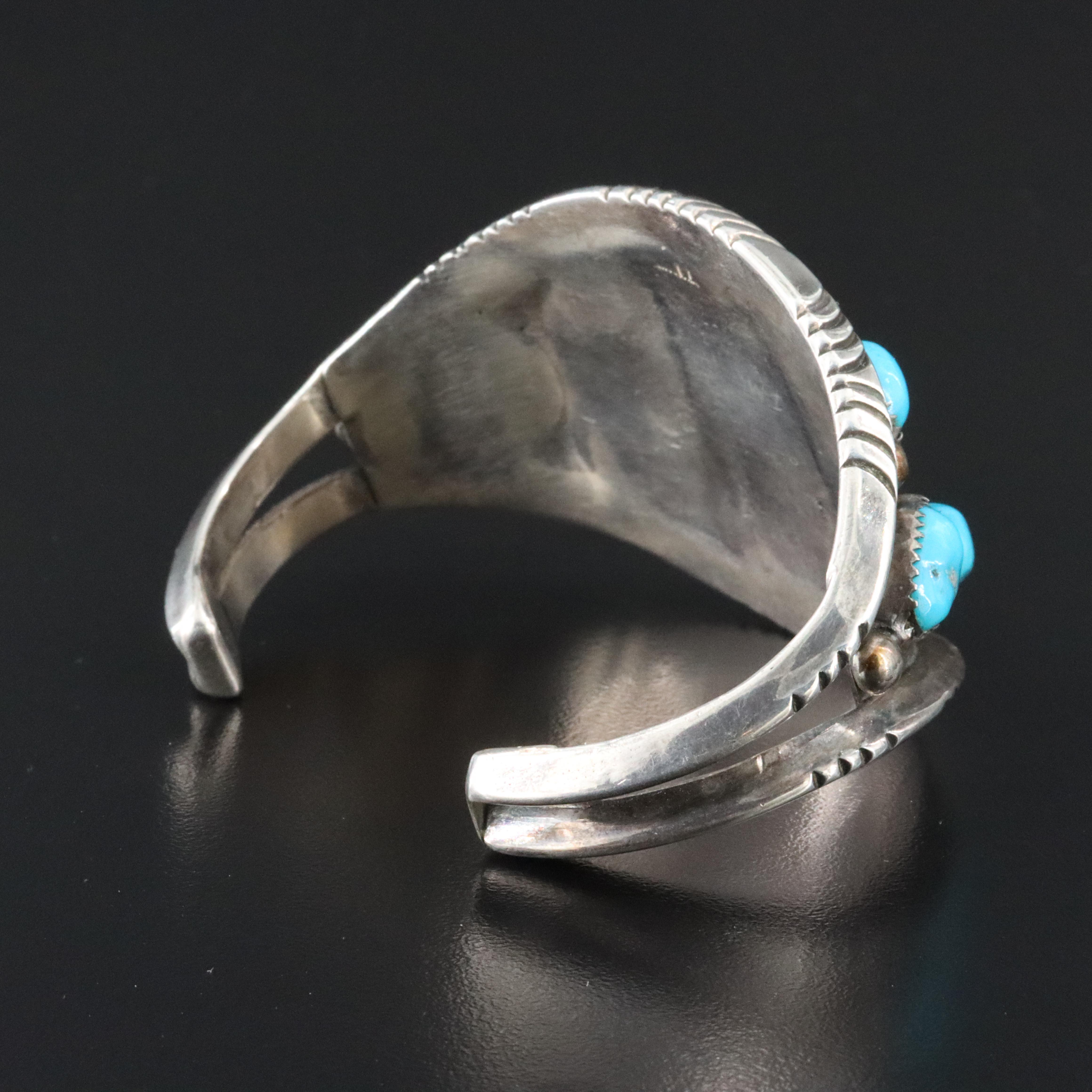 Southwestern Sterling Turquoise Cuff Bracelet