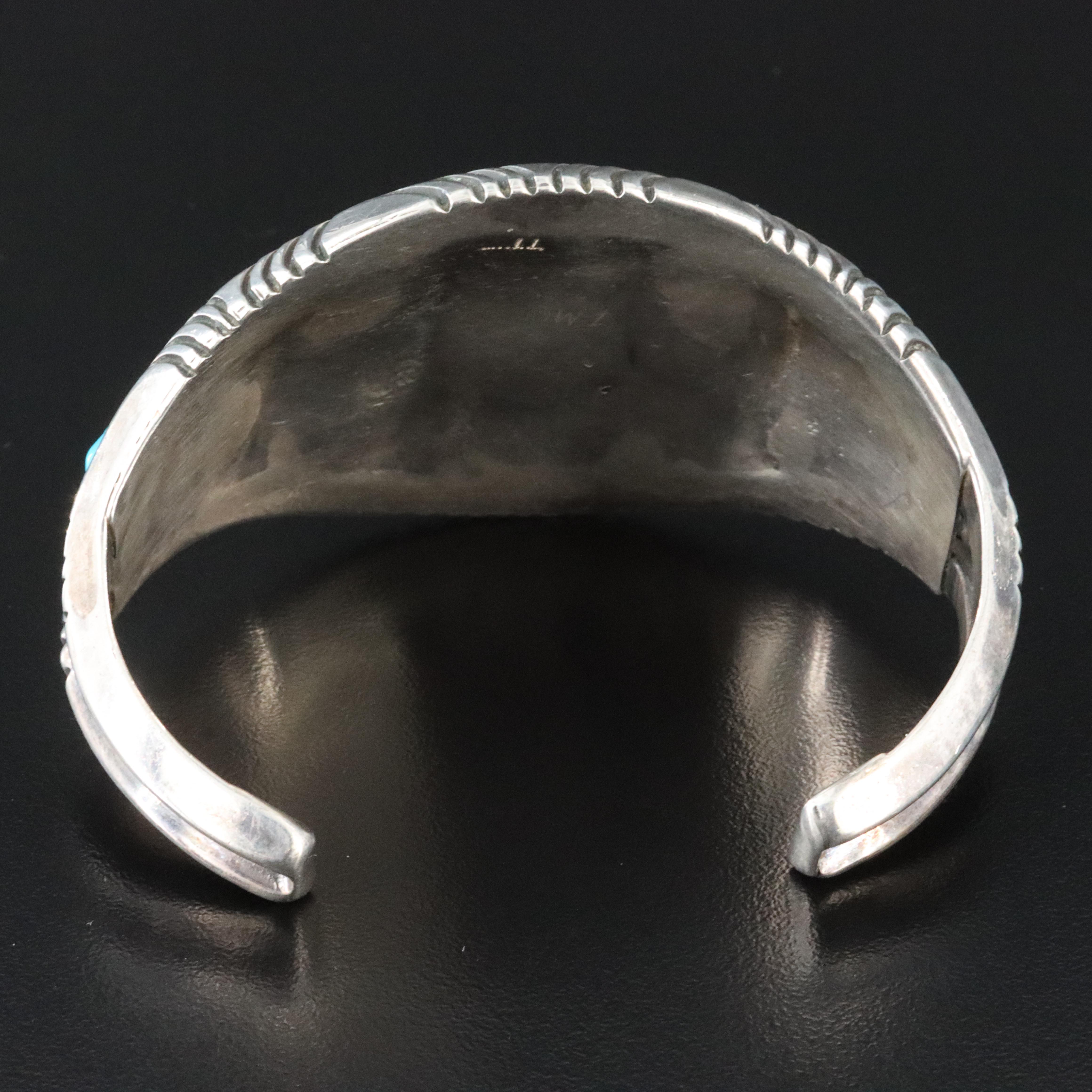 Southwestern Sterling Turquoise Cuff Bracelet