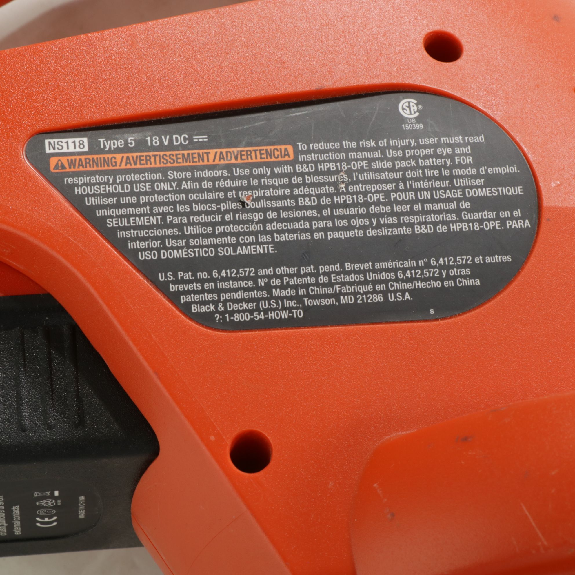 Black & Decker 18V Cordless Leaf Blower with Extra Battery and Charger