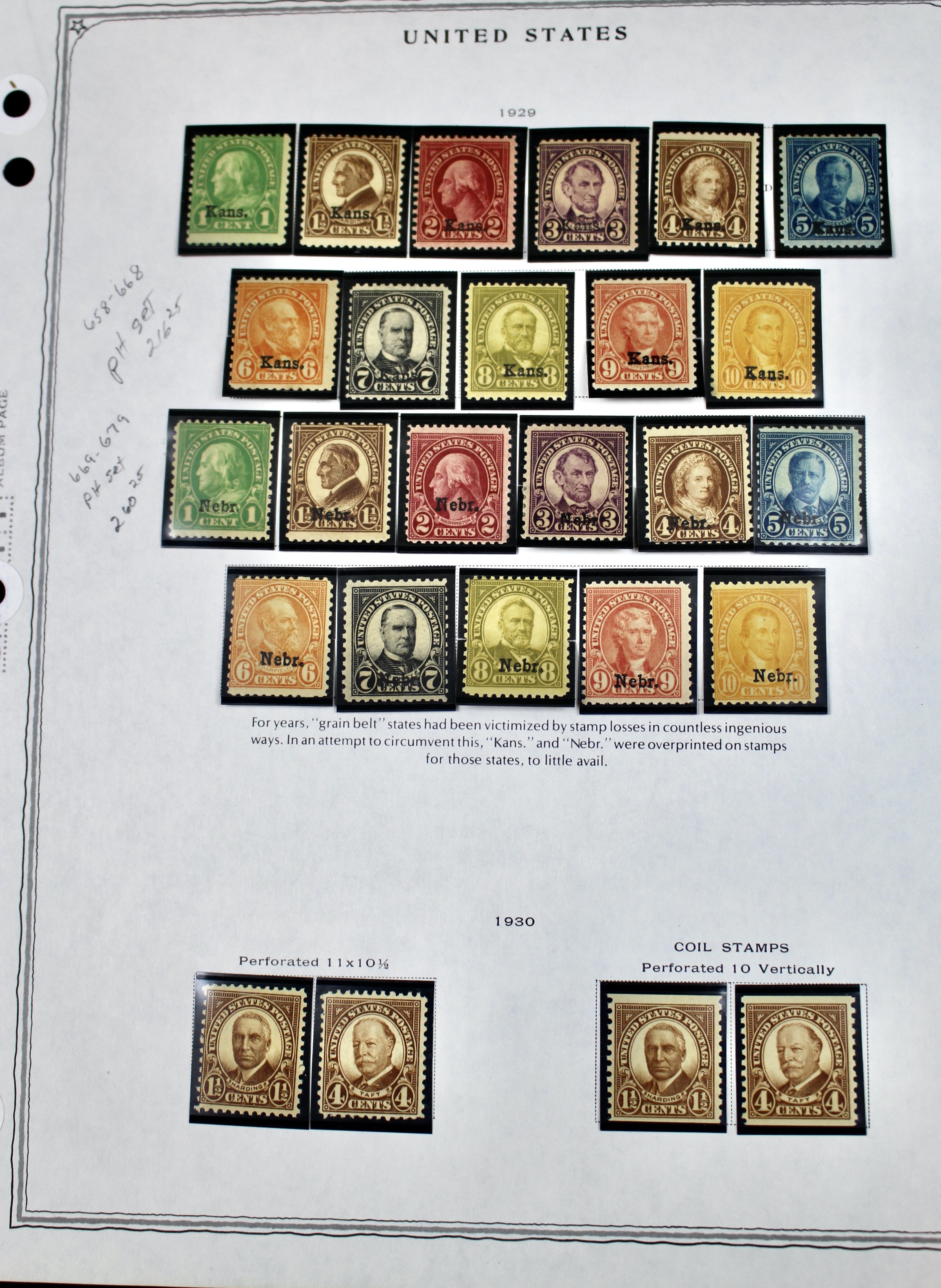 Group of Kansas Nebraska Overprint Stamps - Scott#s 658-679