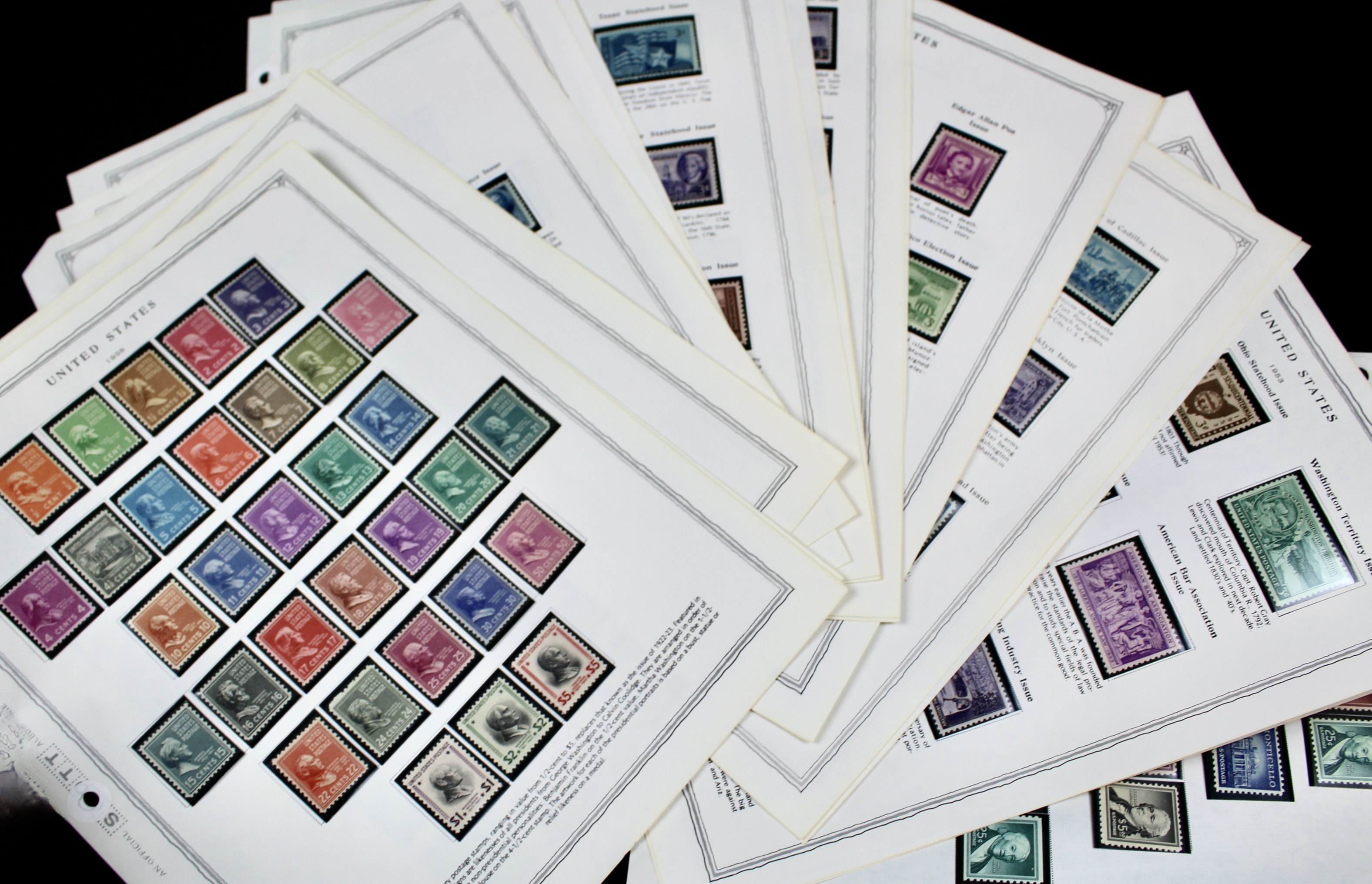 Mint U.S. Stamp Collection Ranging from 1938-1965