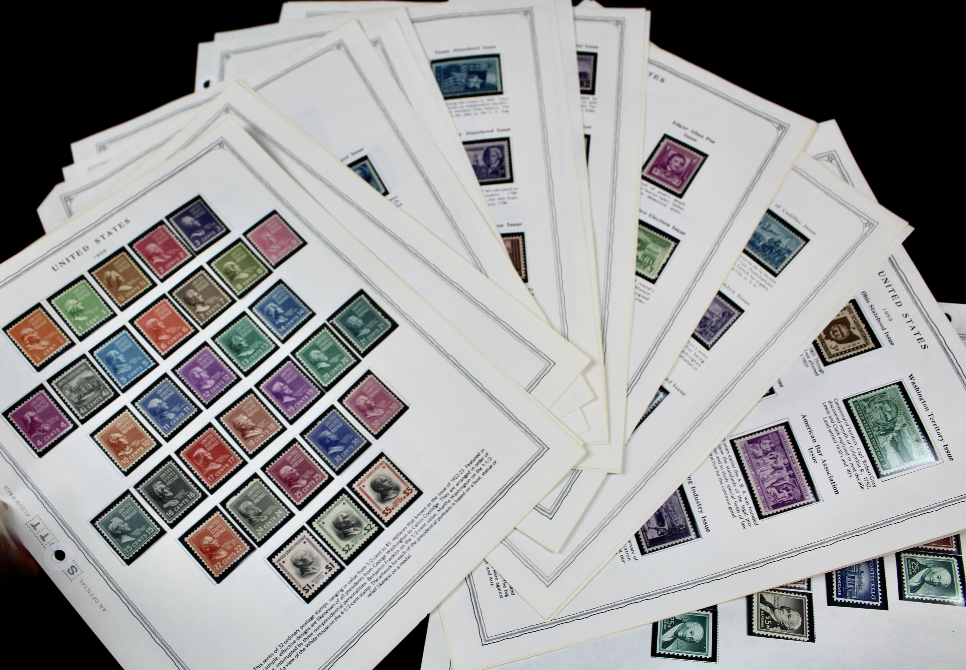 Mint U.S. Stamp Collection Ranging from 1938-1965