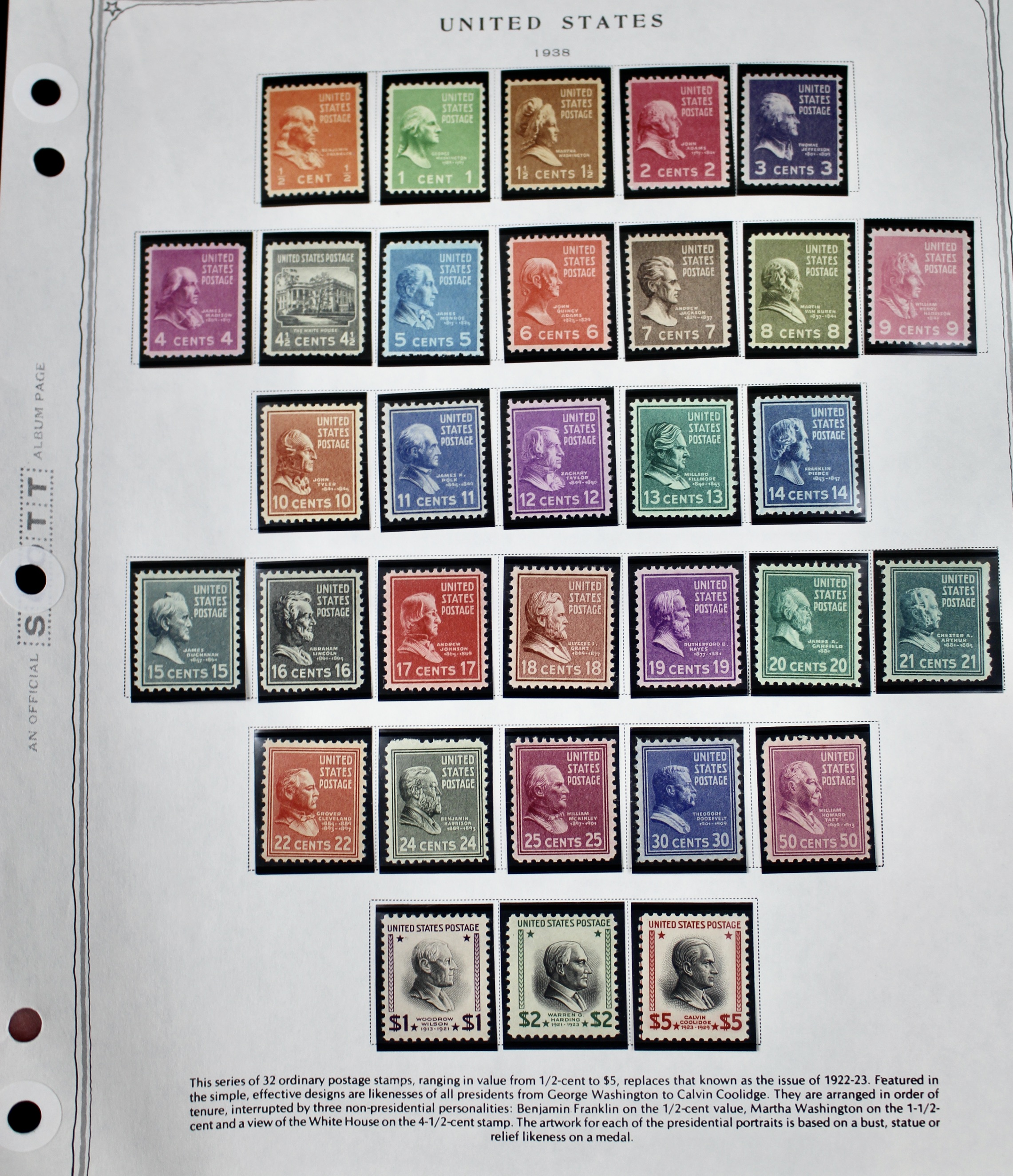 Mint U.S. Stamp Collection Ranging from 1938-1965