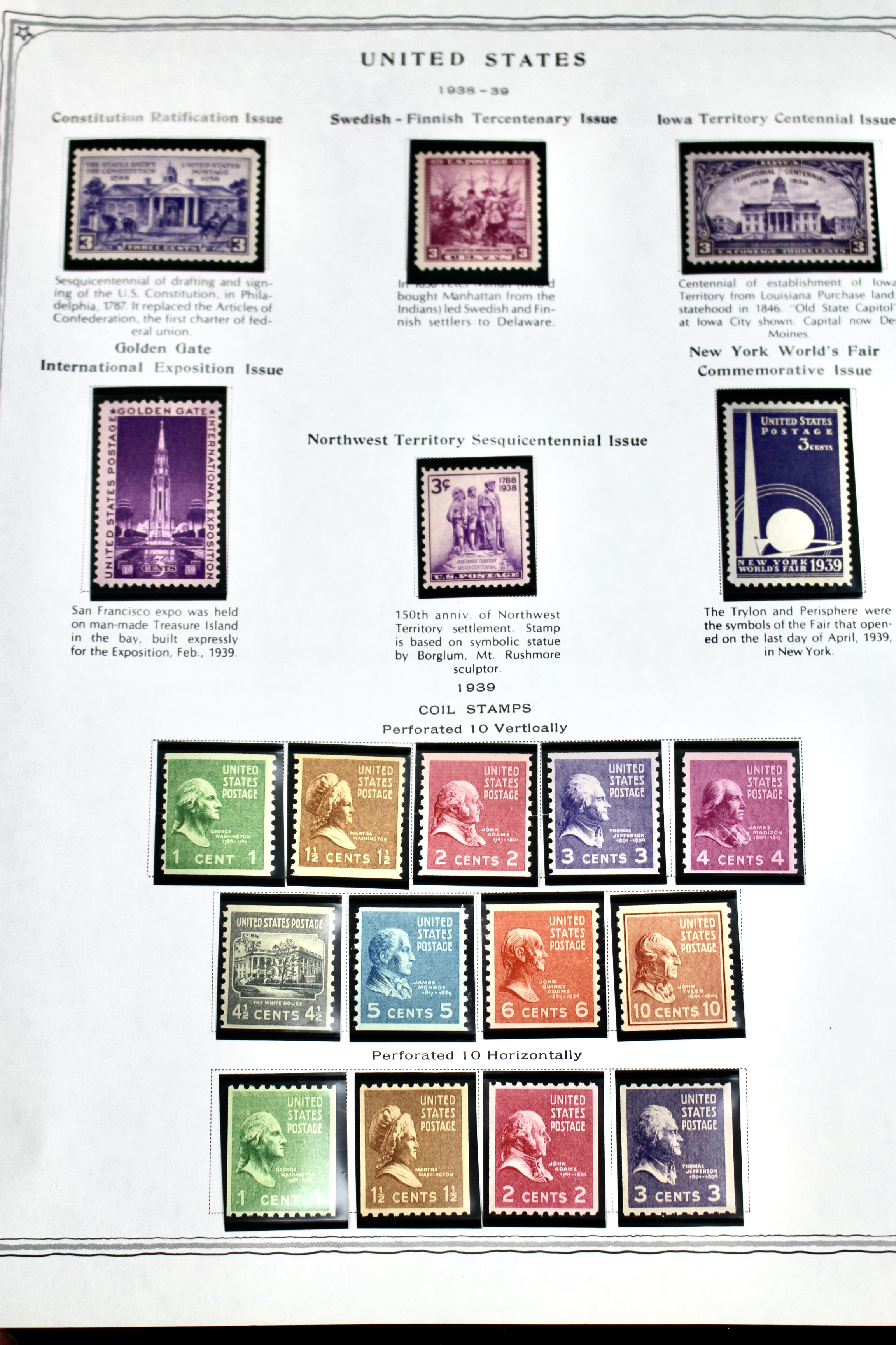 Mint U.S. Stamp Collection Ranging from 1938-1965