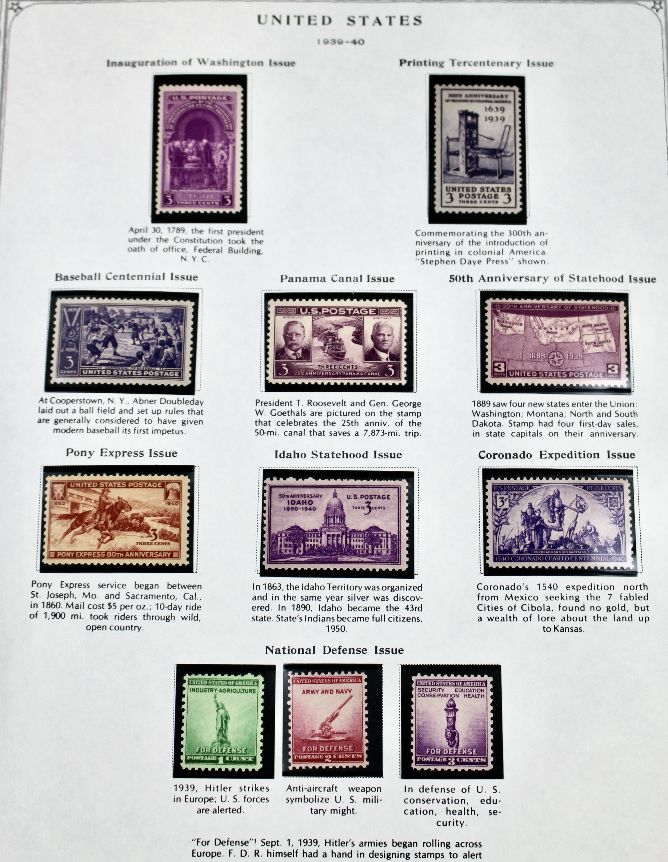 Mint U.S. Stamp Collection Ranging from 1938-1965