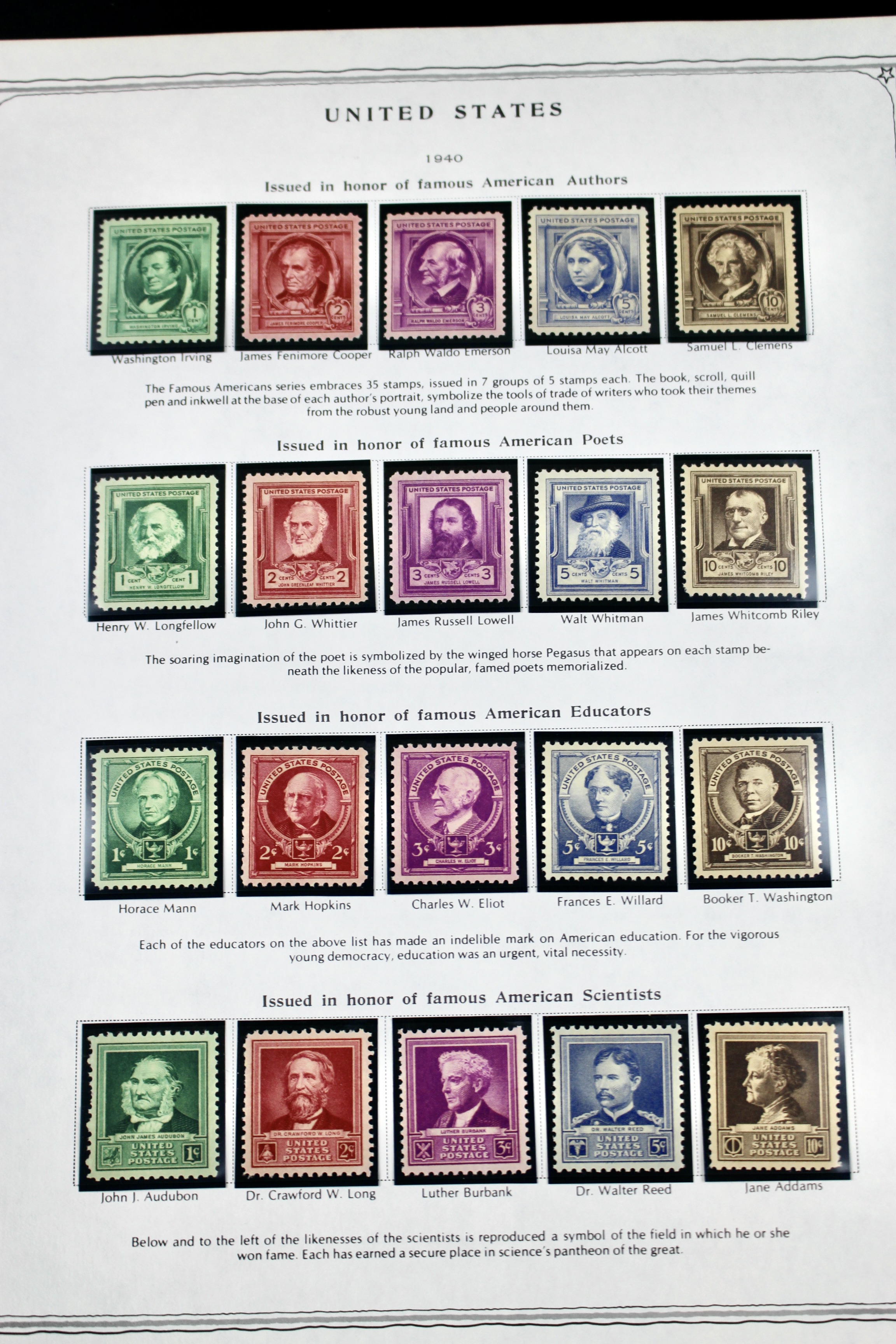 Mint U.S. Stamp Collection Ranging from 1938-1965