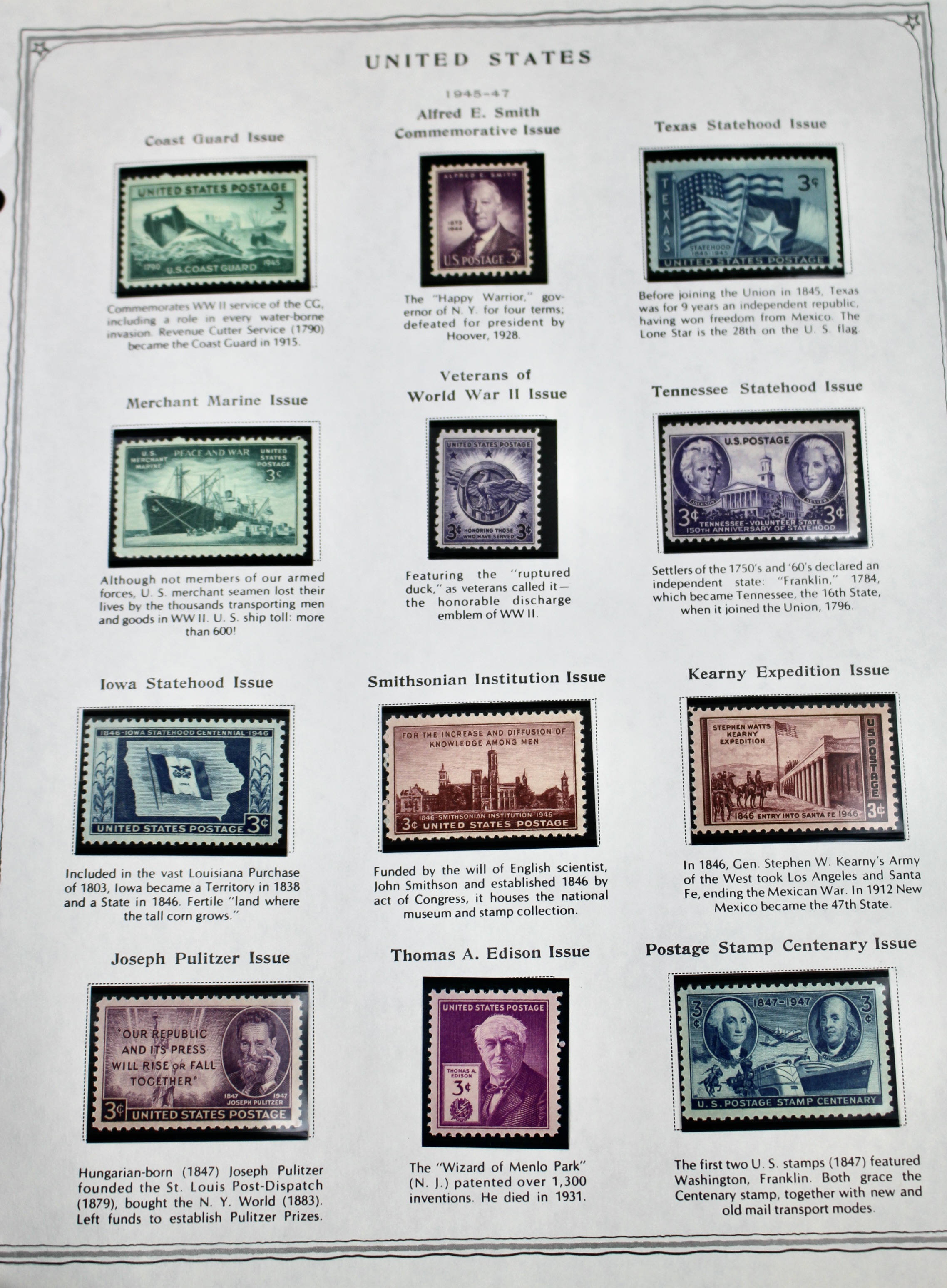 Mint U.S. Stamp Collection Ranging from 1938-1965