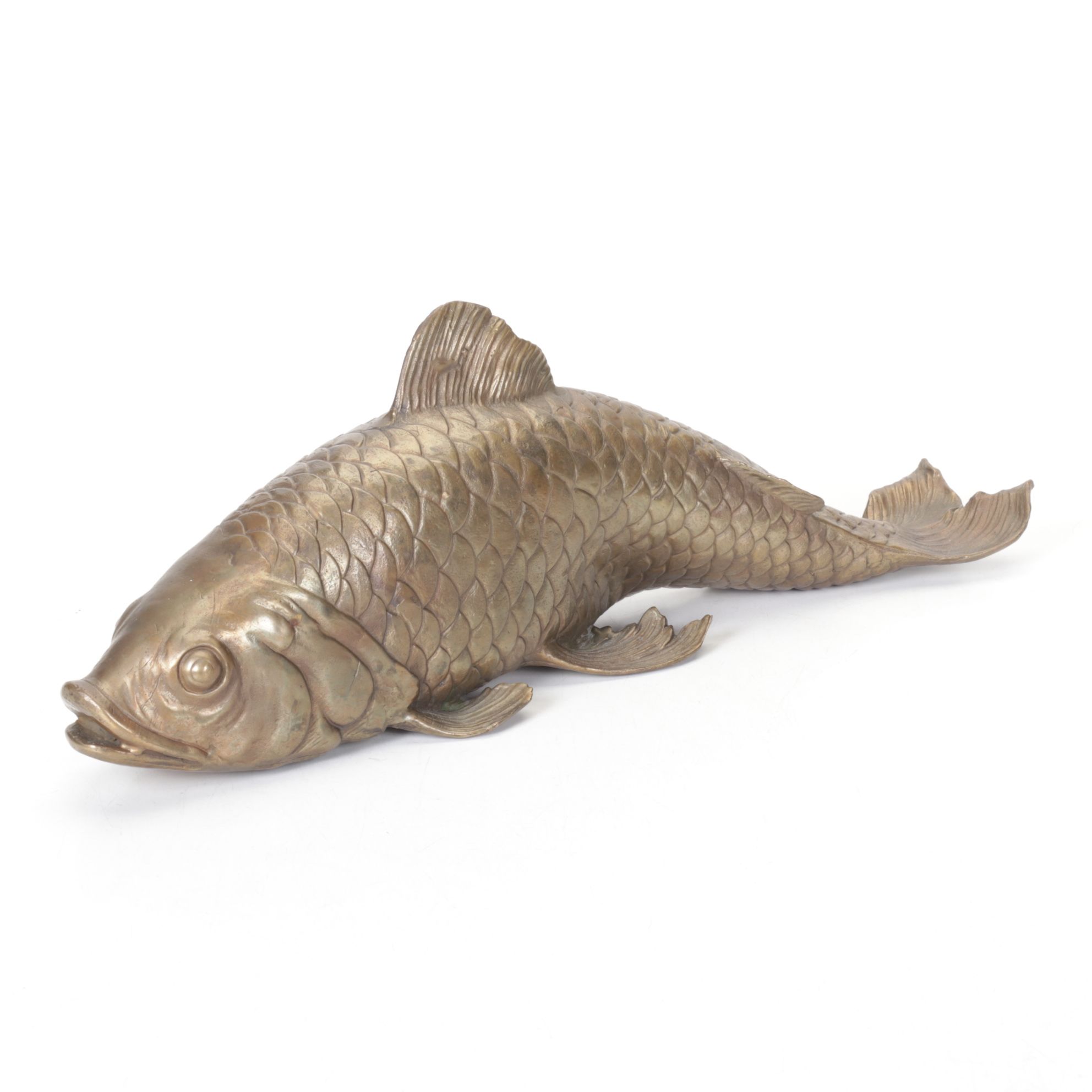 Chinese Brass Koi Fish Carp Figure