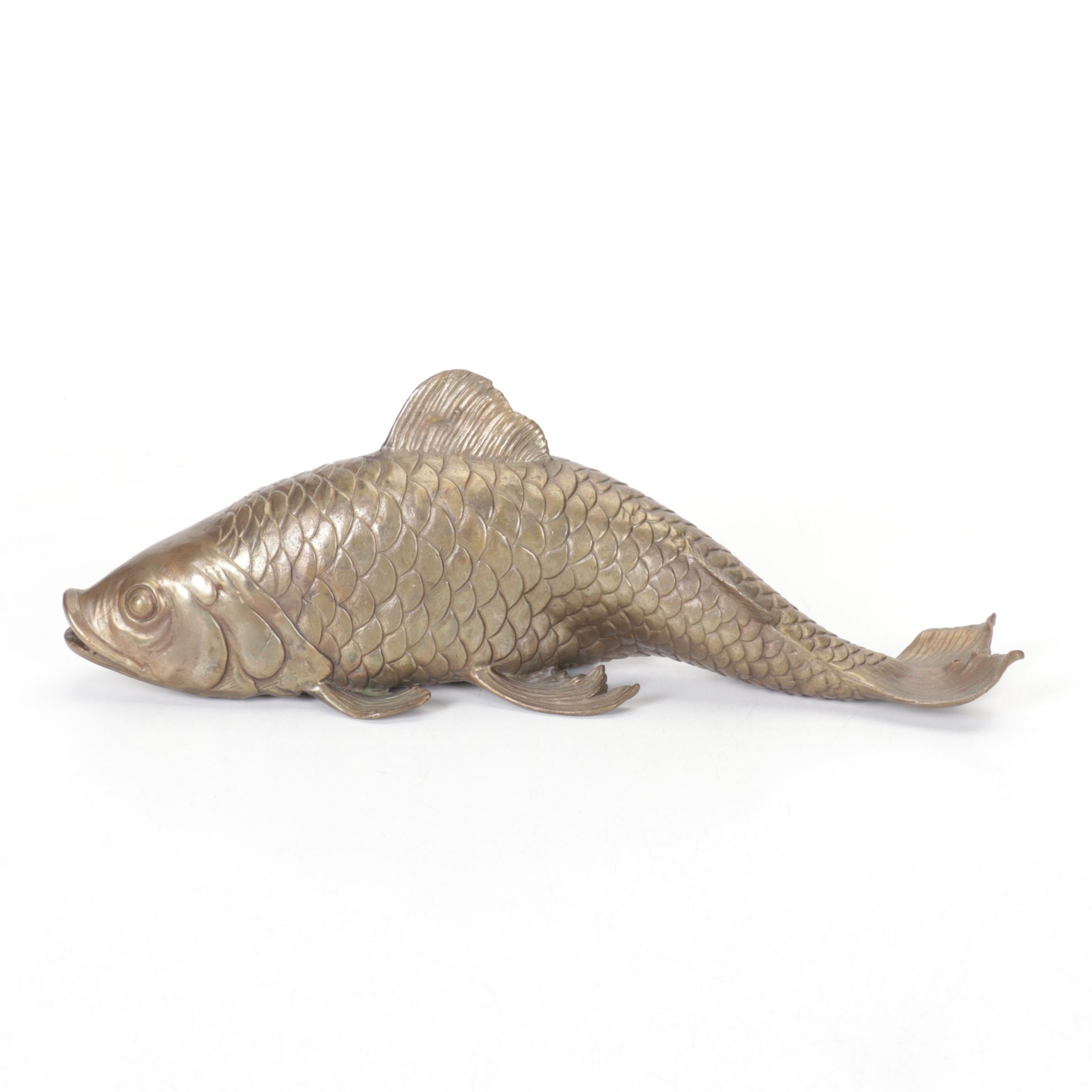 Chinese Brass Koi Fish Carp Figure