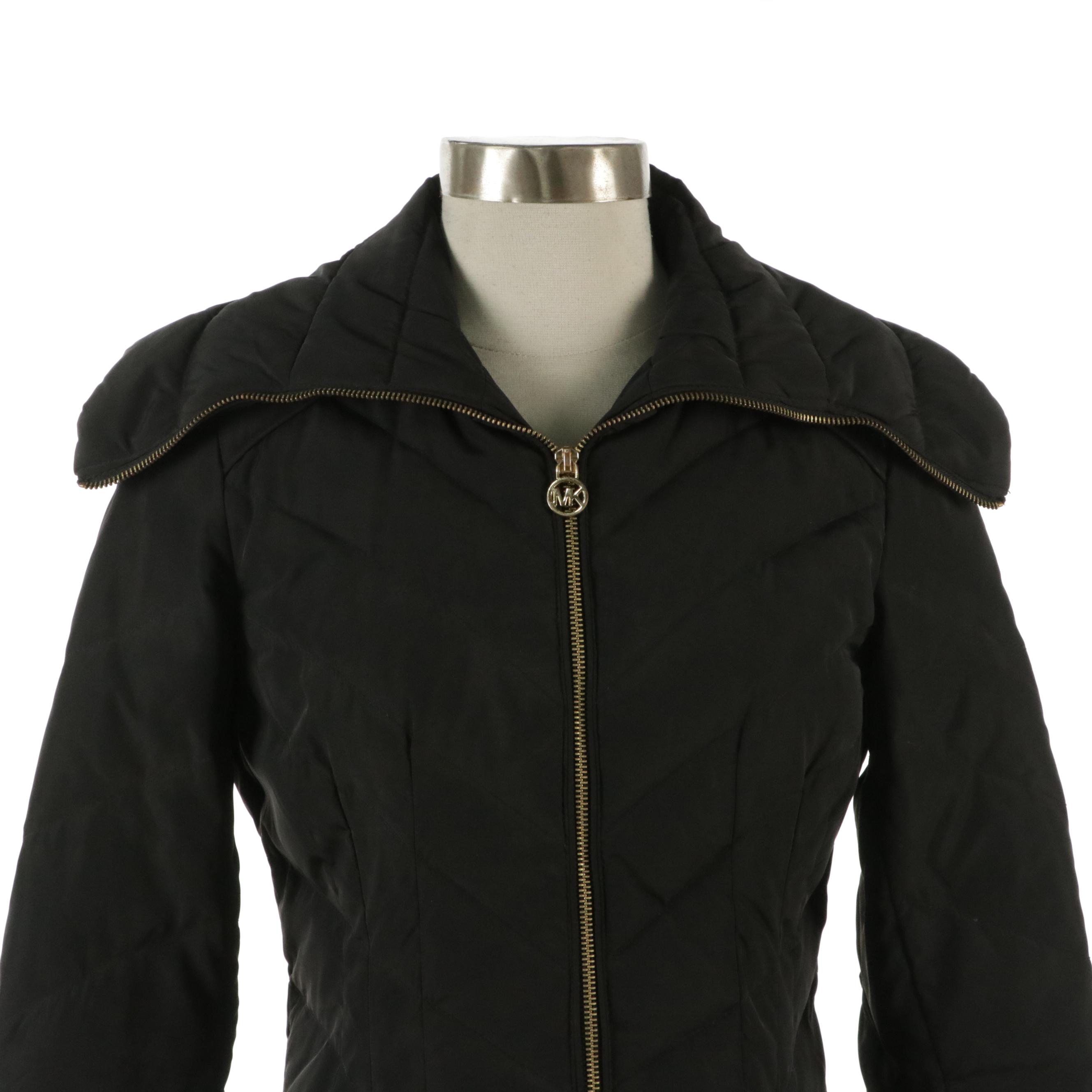 MICHAEL Michael Kors Black Quilted Puffer Coat