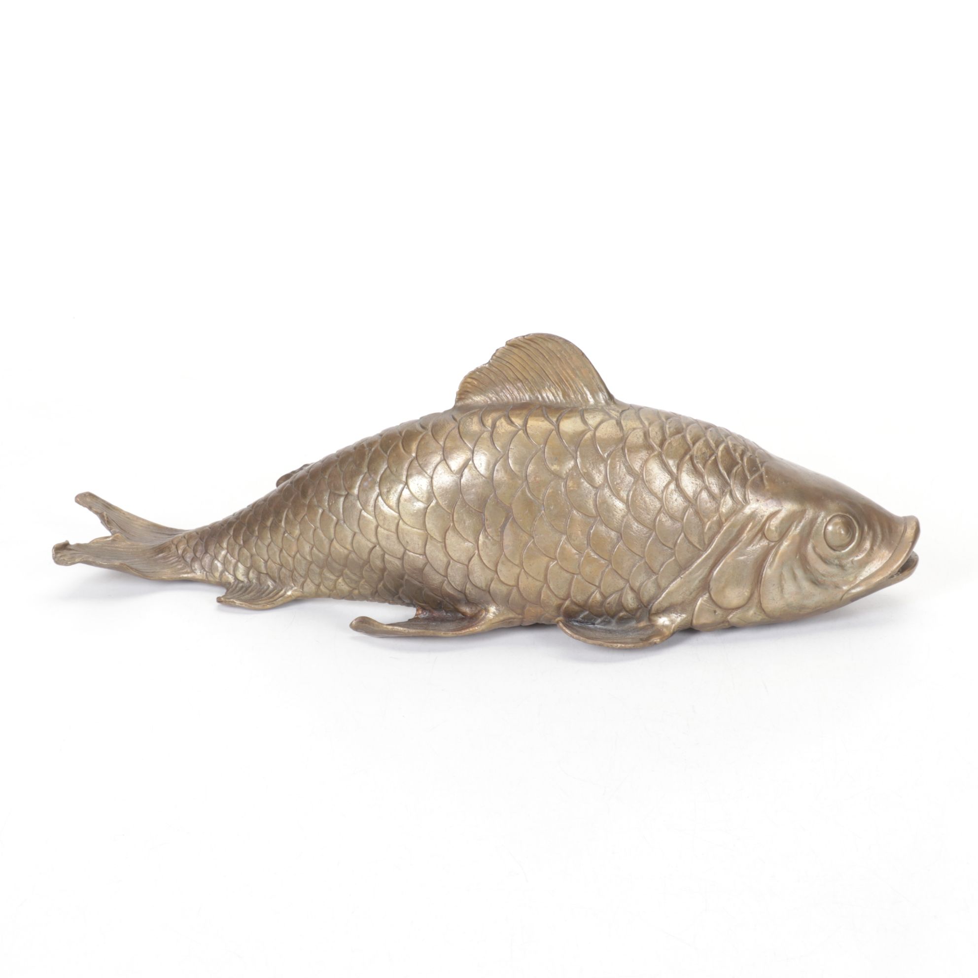 Chinese Brass Koi Fish Carp Figure
