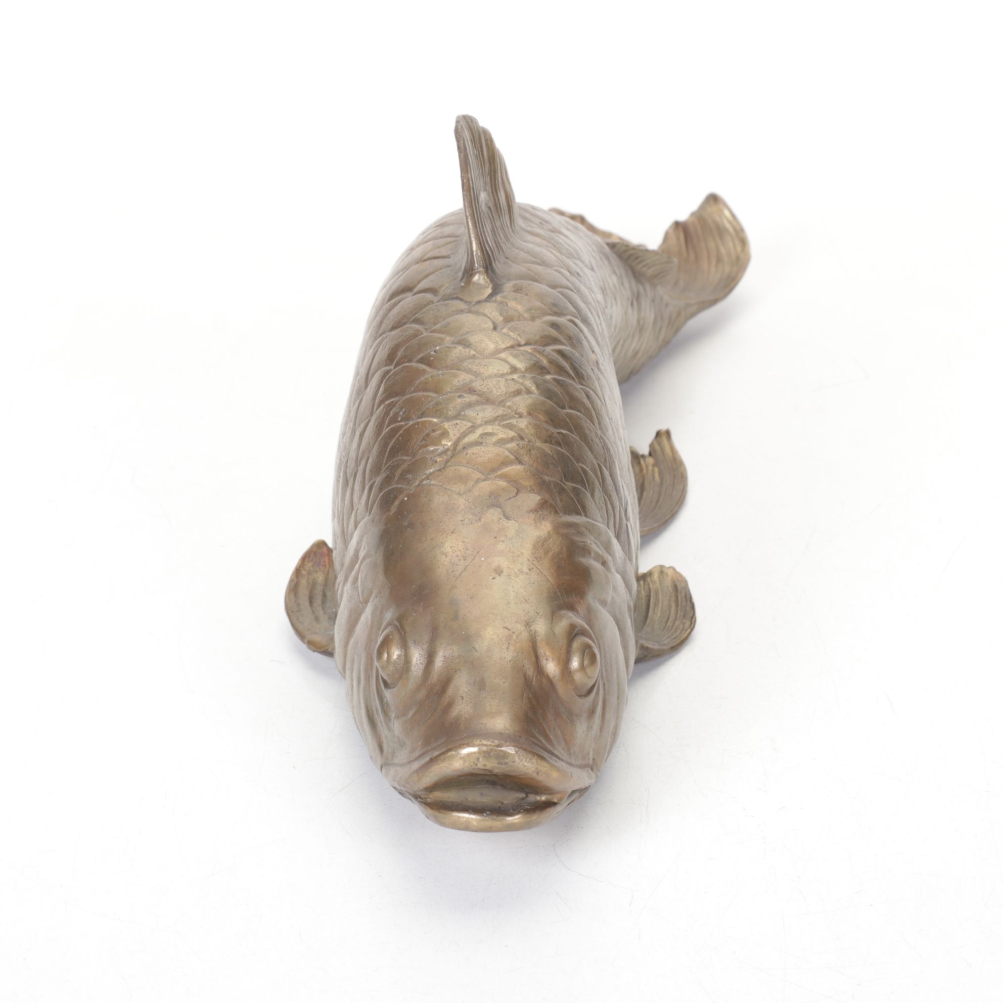 Chinese Brass Koi Fish Carp Figure