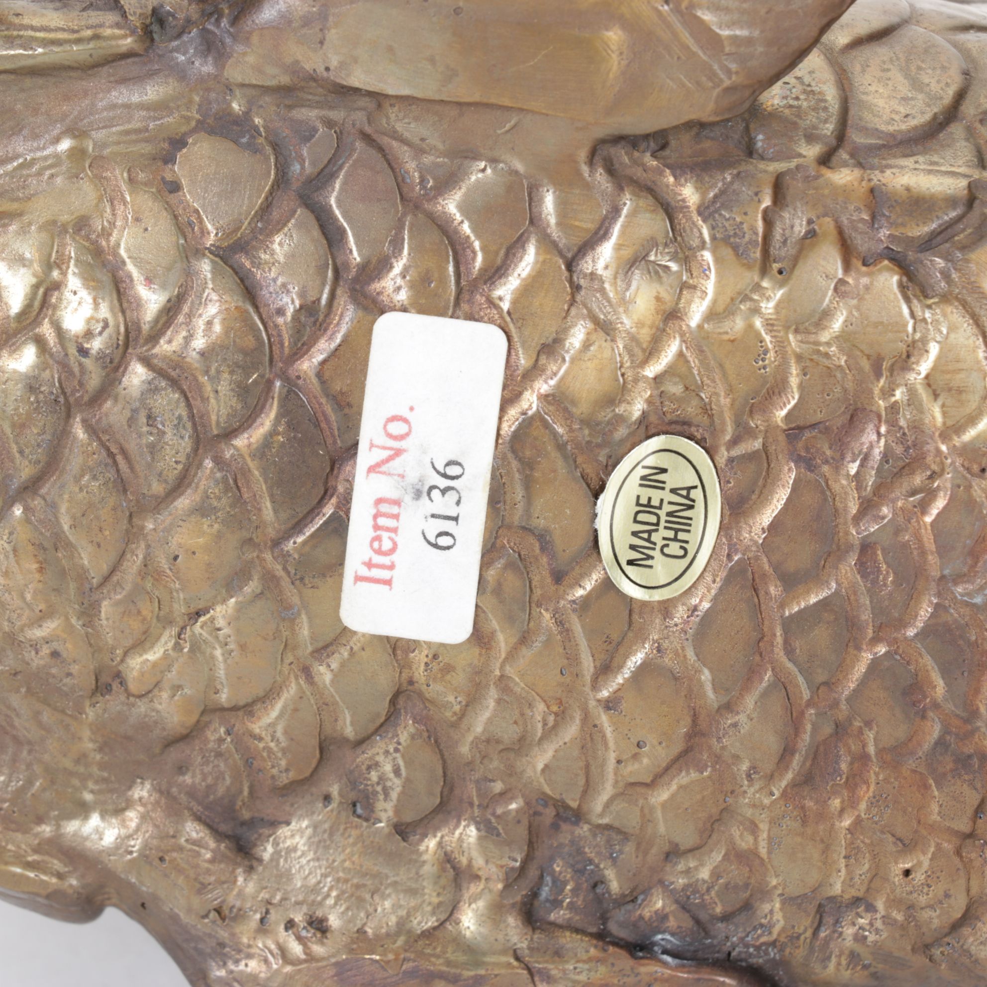 Chinese Brass Koi Fish Carp Figure