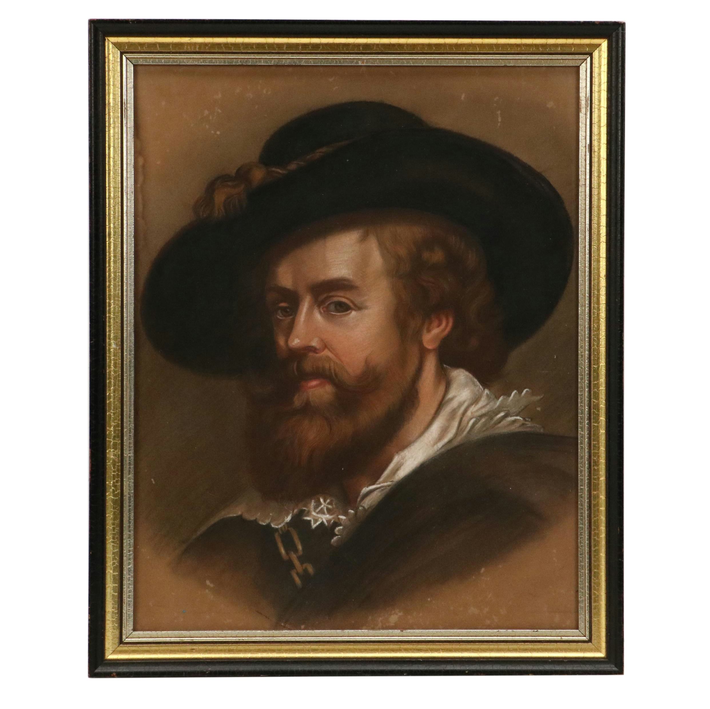 Pastel Portrait Drawing After "Self-Portrait" by Peter Paul Rubens