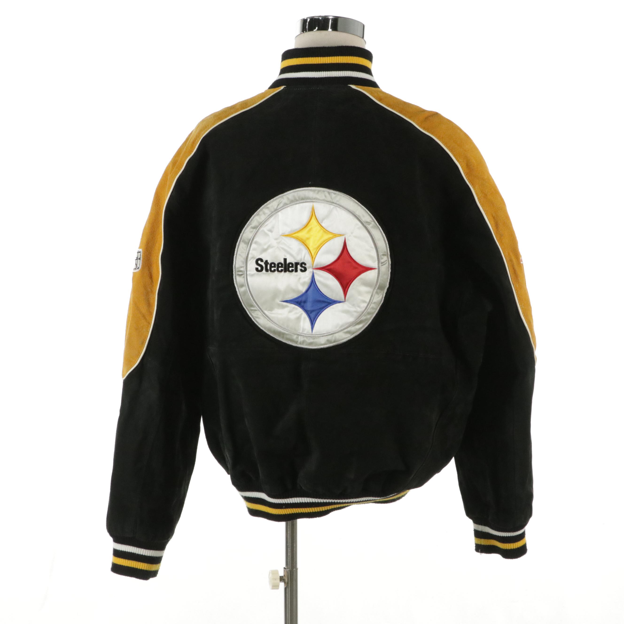 Men's NFL Pittsburgh Steelers Suede and Leather Jacket