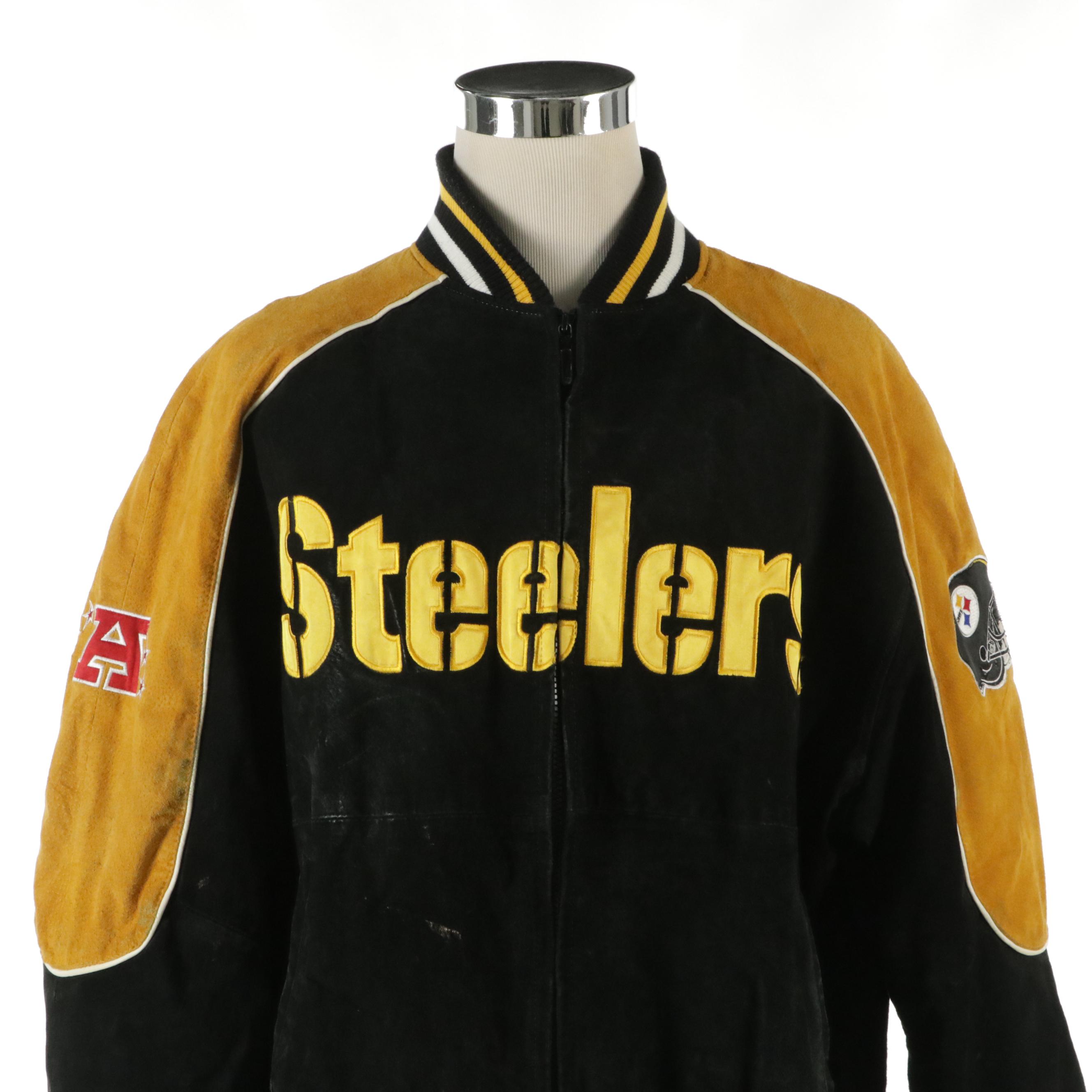 Men's NFL Pittsburgh Steelers Suede and Leather Jacket