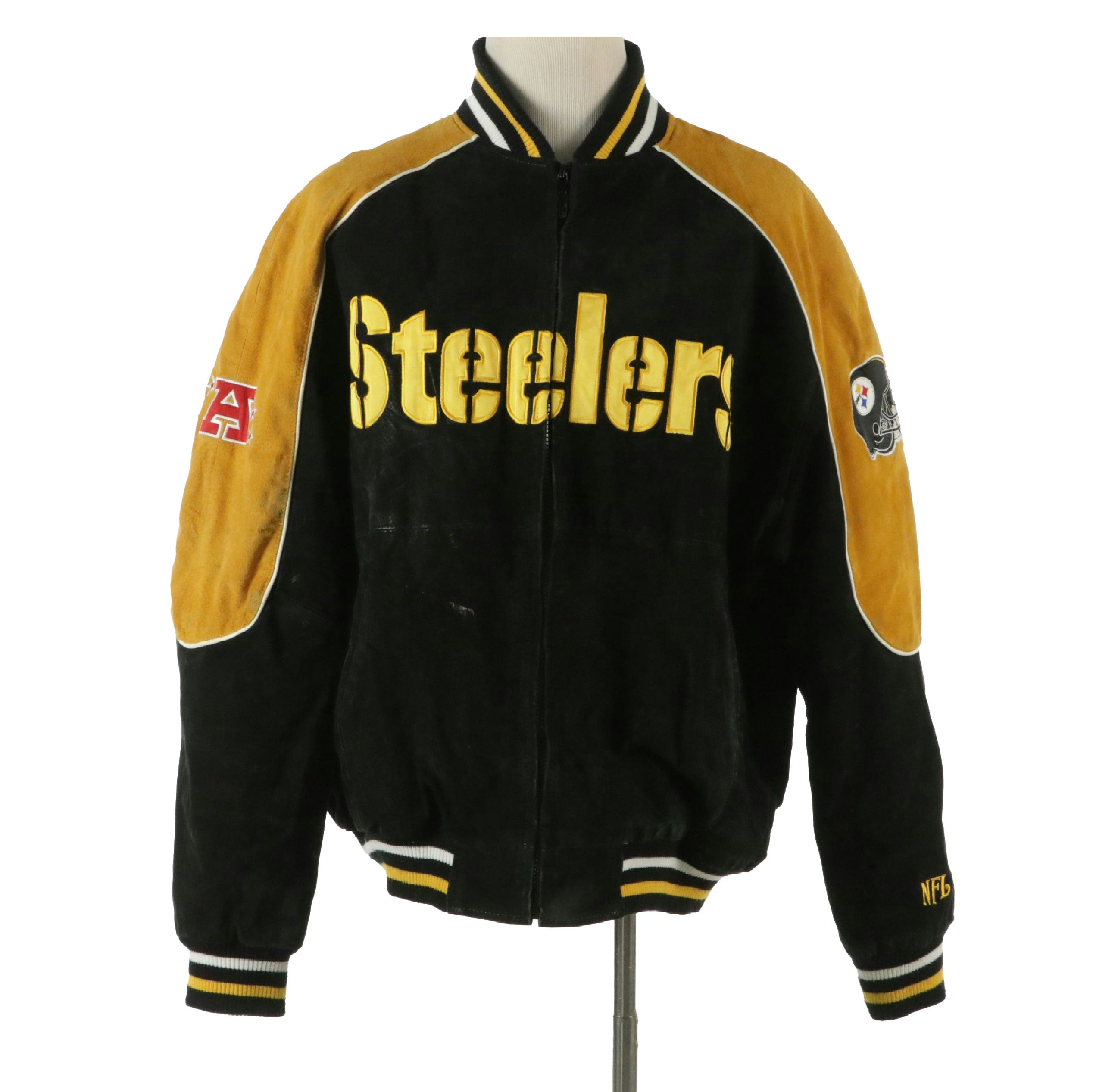 Men's NFL Pittsburgh Steelers Suede and Leather Jacket