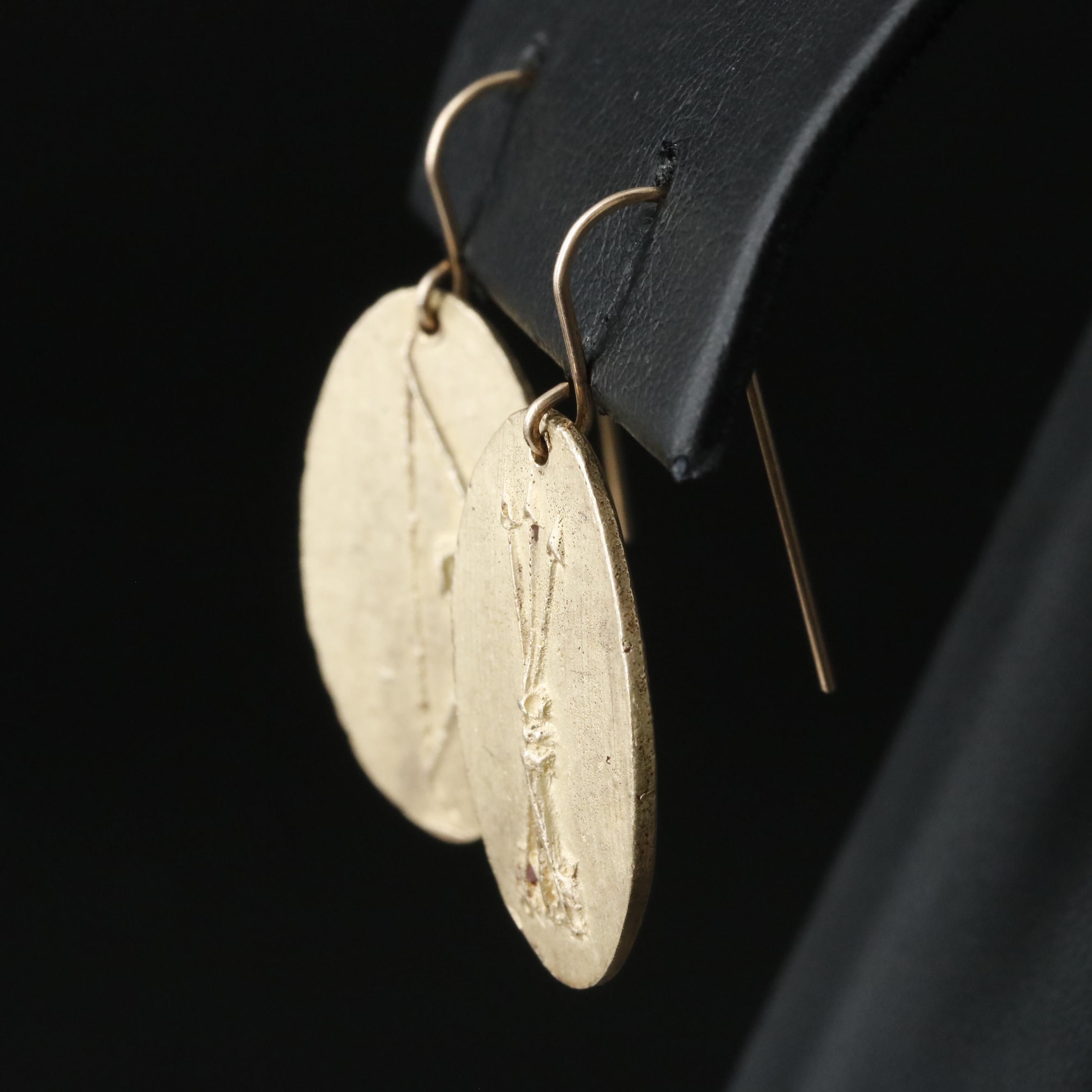 10K Bow and Arrow Earrings