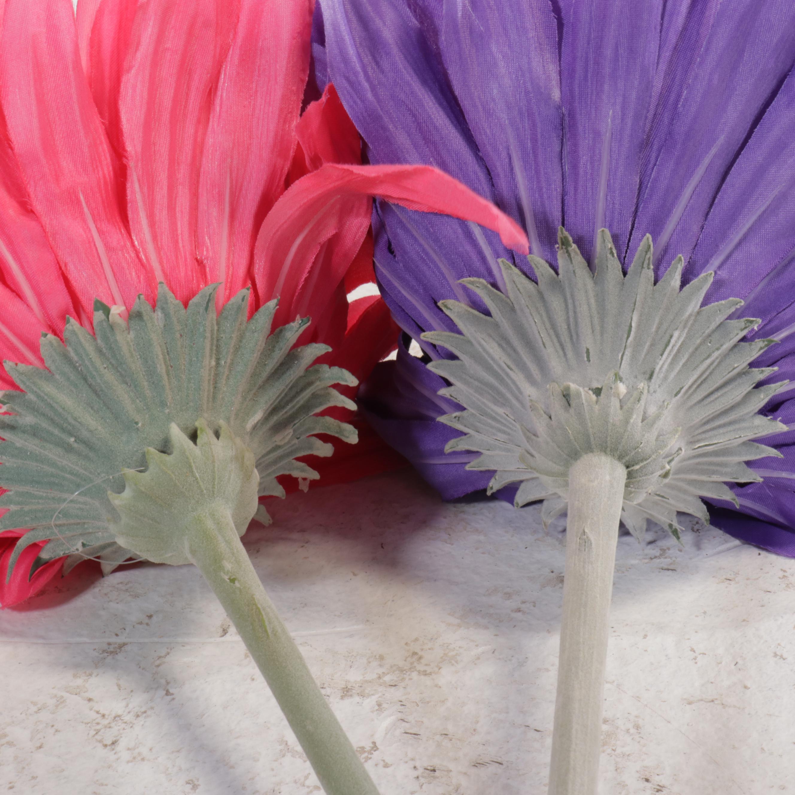 Classical Column Style Floor Vase with Oversized Flowers