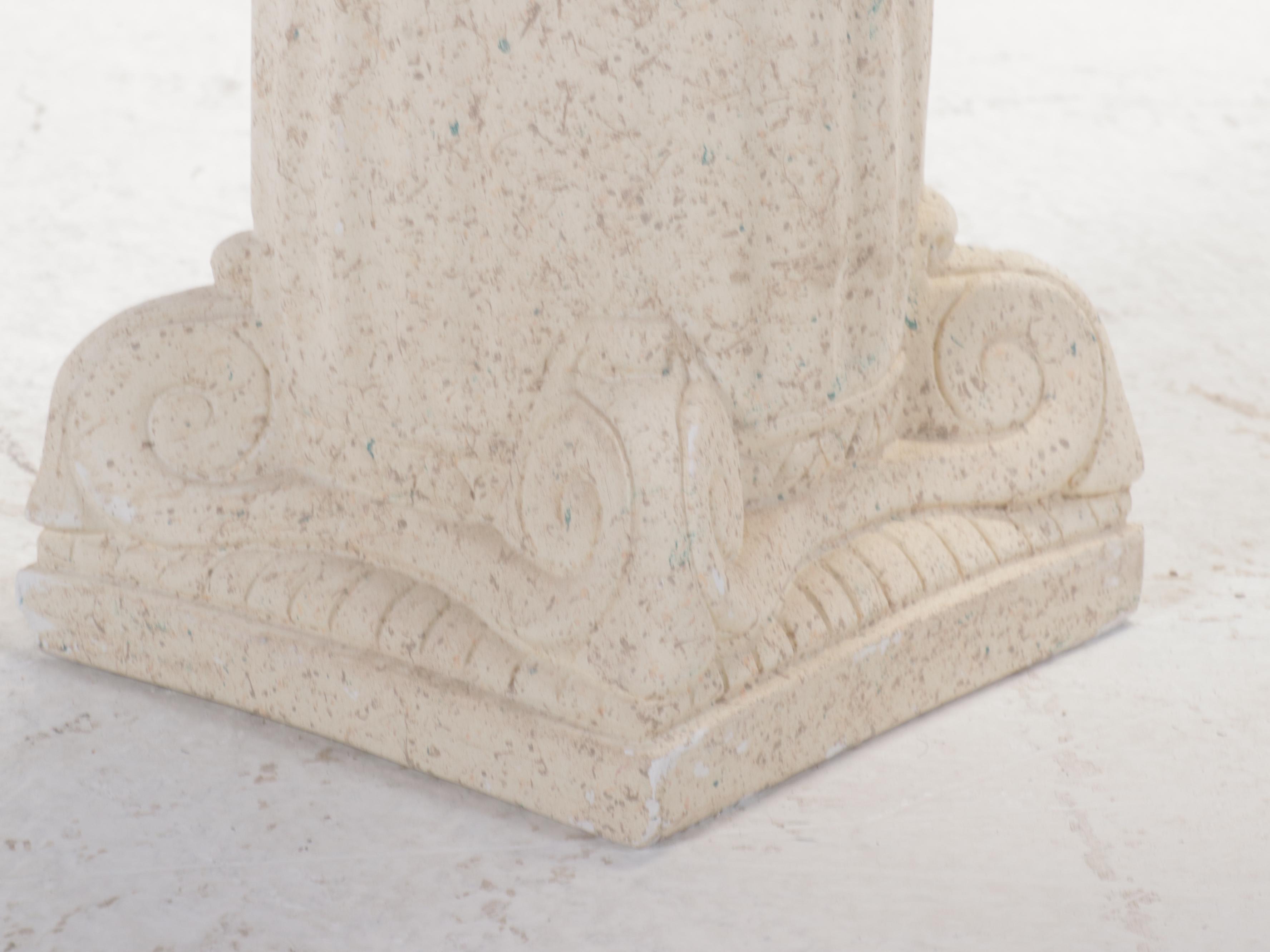 Classical Column Style Floor Vase with Oversized Flowers