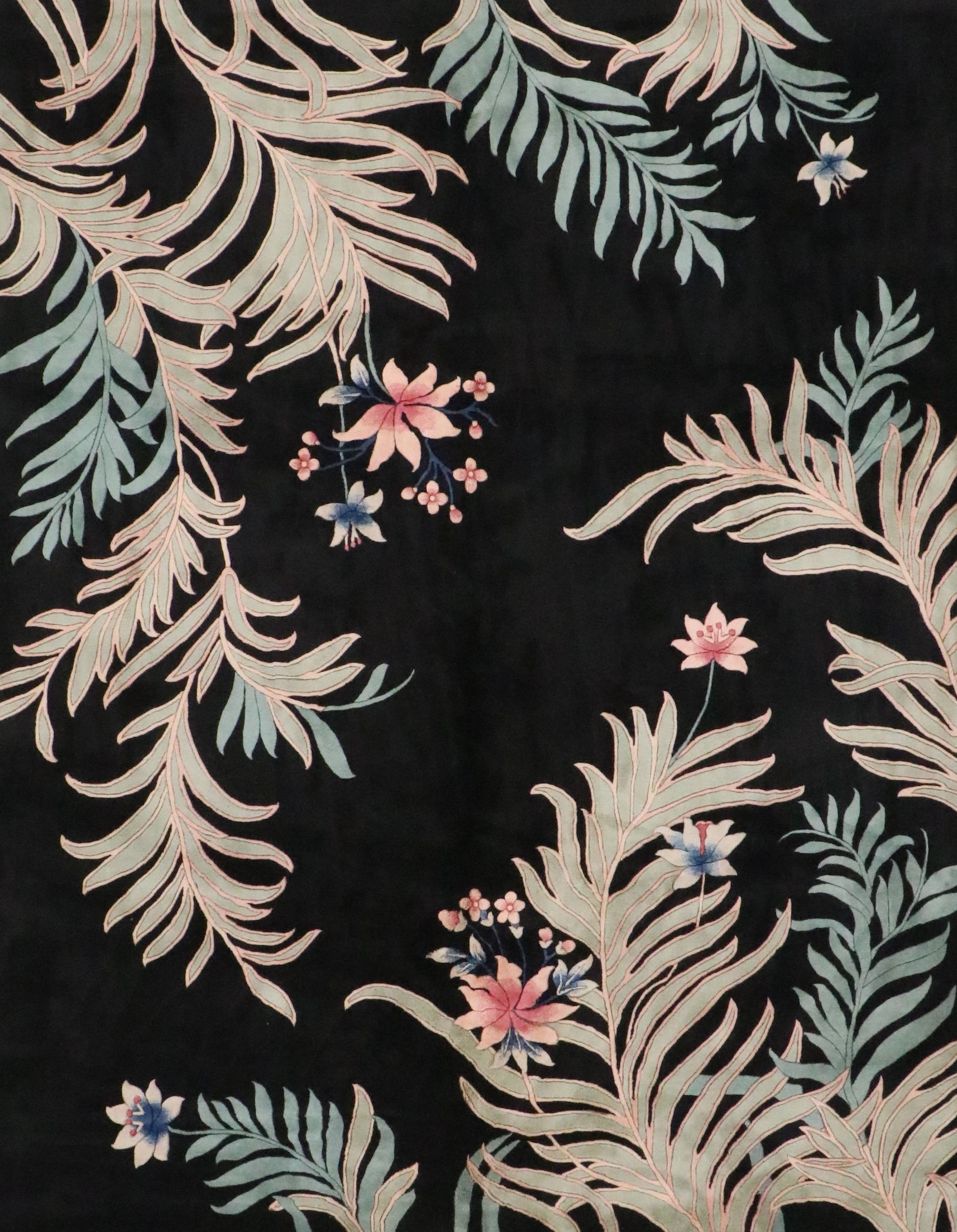 7'9 x 10'7 Hand-Knotted Chinese Contemporary Floral Area Rug