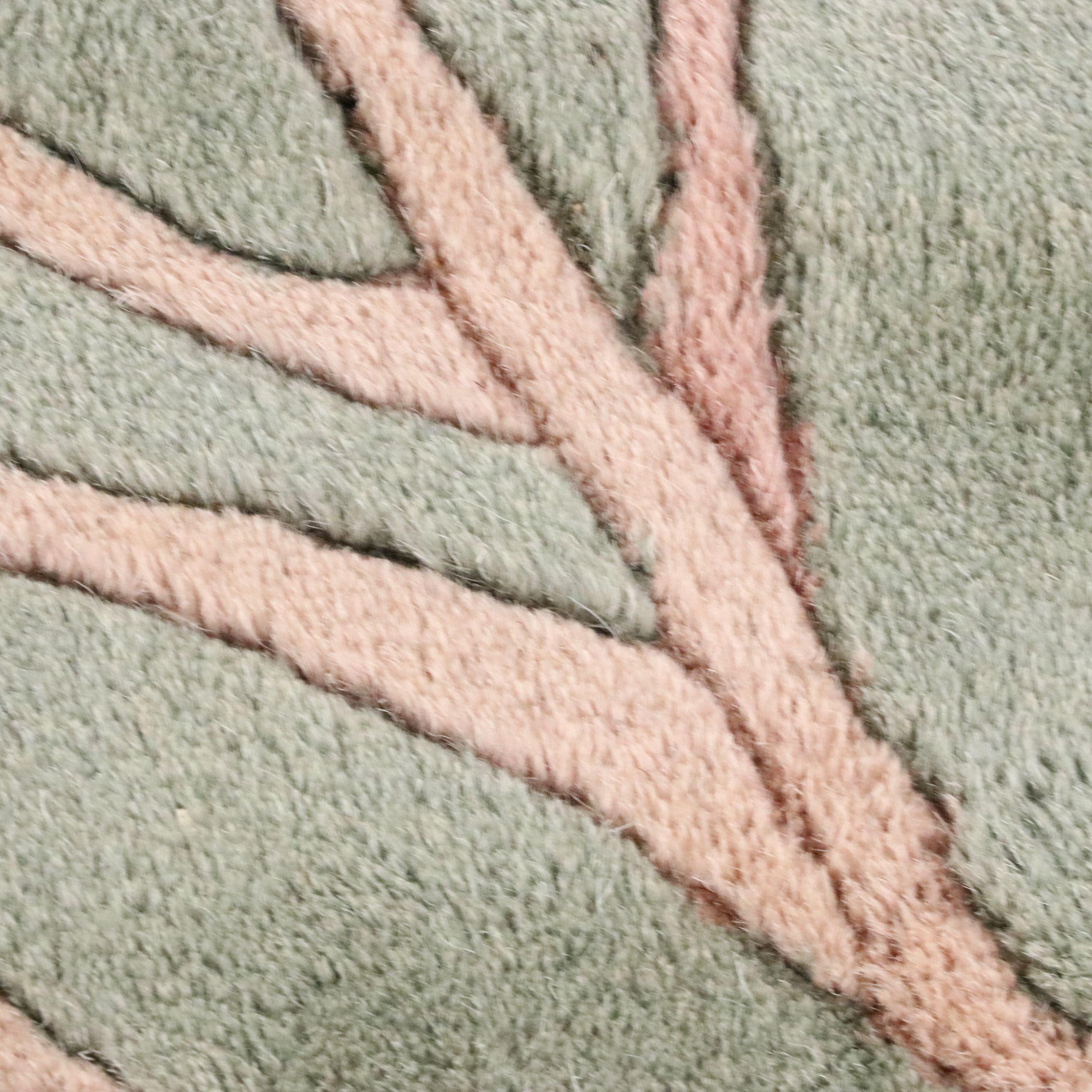 7'9 x 10'7 Hand-Knotted Chinese Contemporary Floral Area Rug