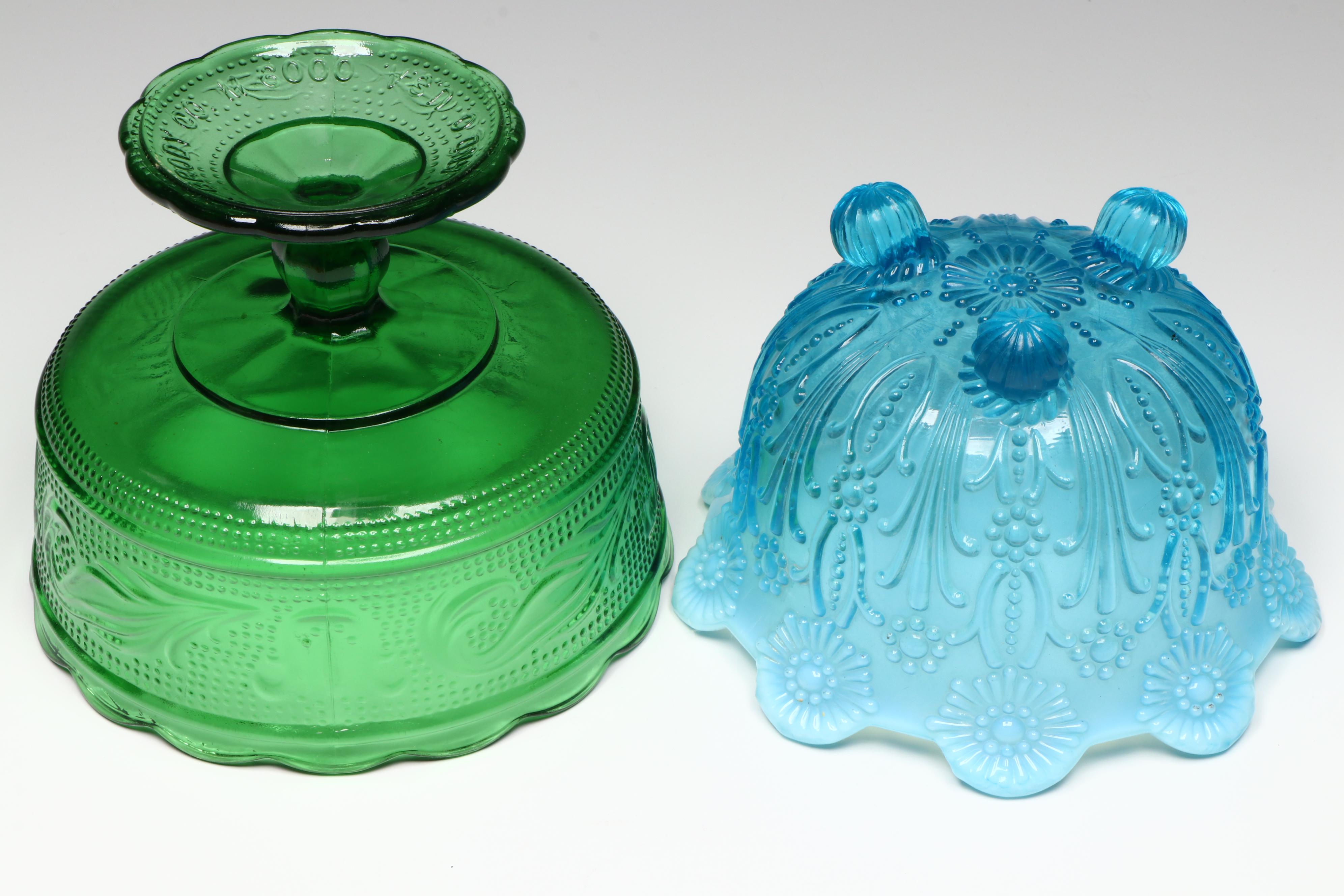 Fenton Marigold "Holly" Glass Bowl with Other American Glass Table Accessories