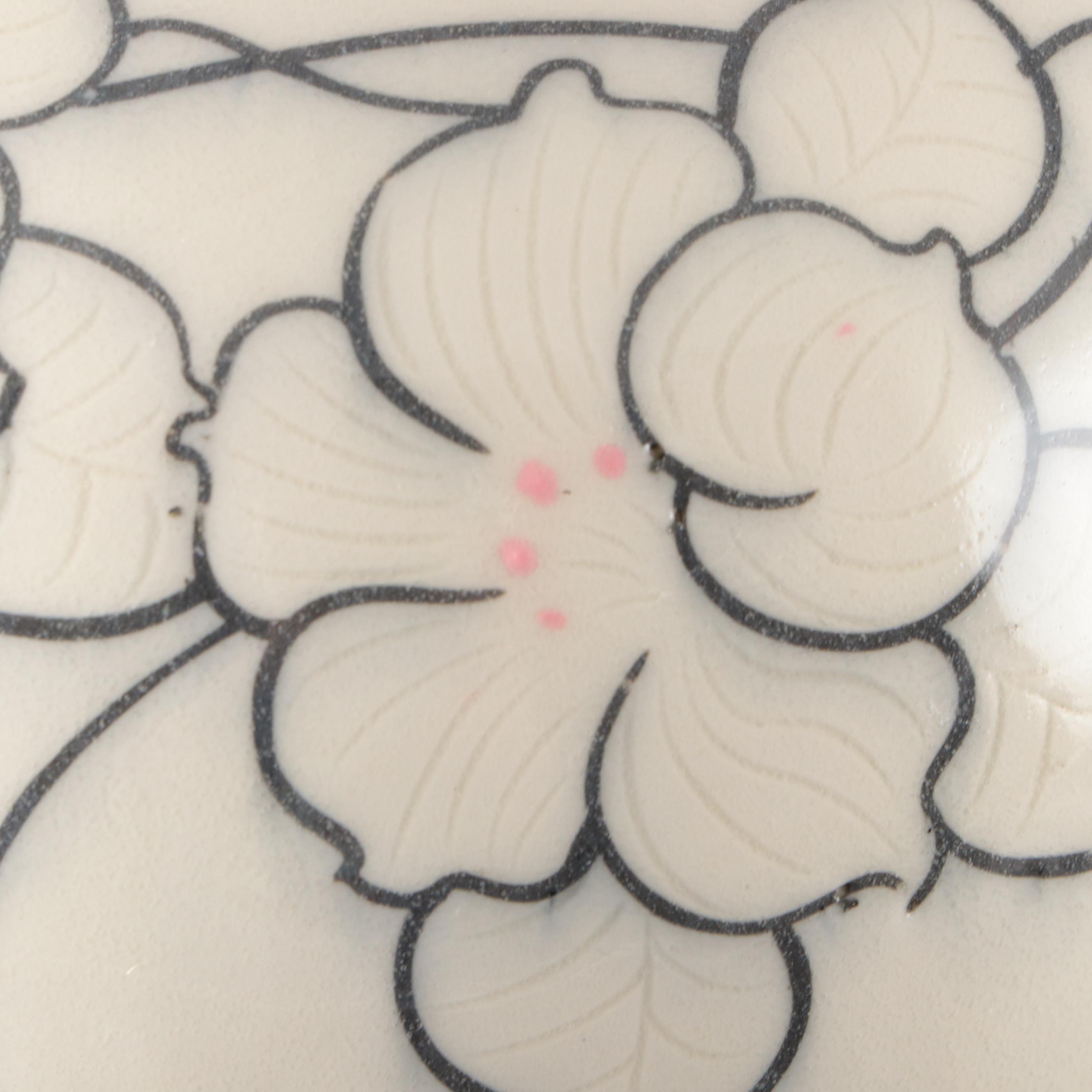 Artist Signed Floral Ceramic Vase