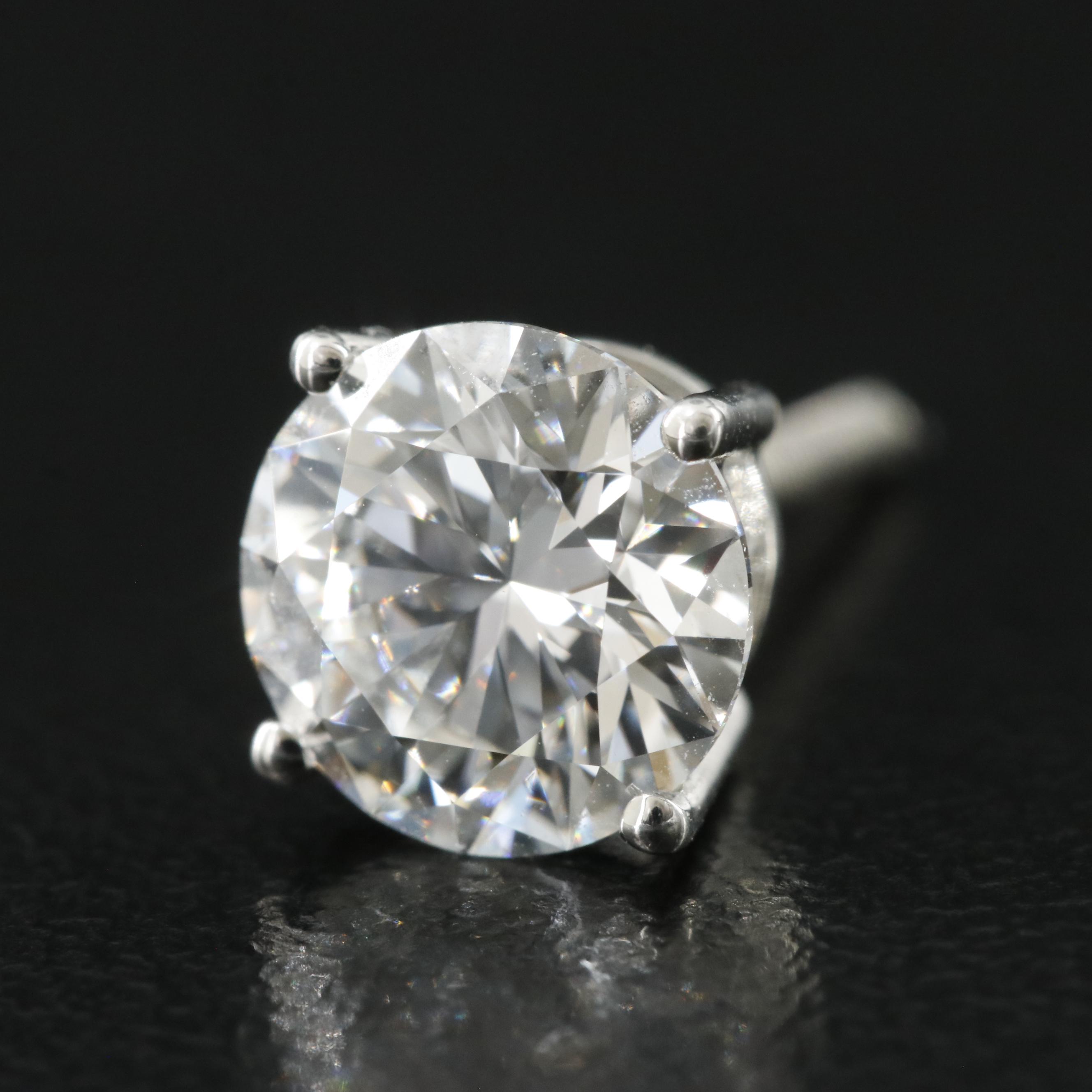 Platinum 3.12 CTW Lab Grown Diamond Stud Earrings with IGI Reports