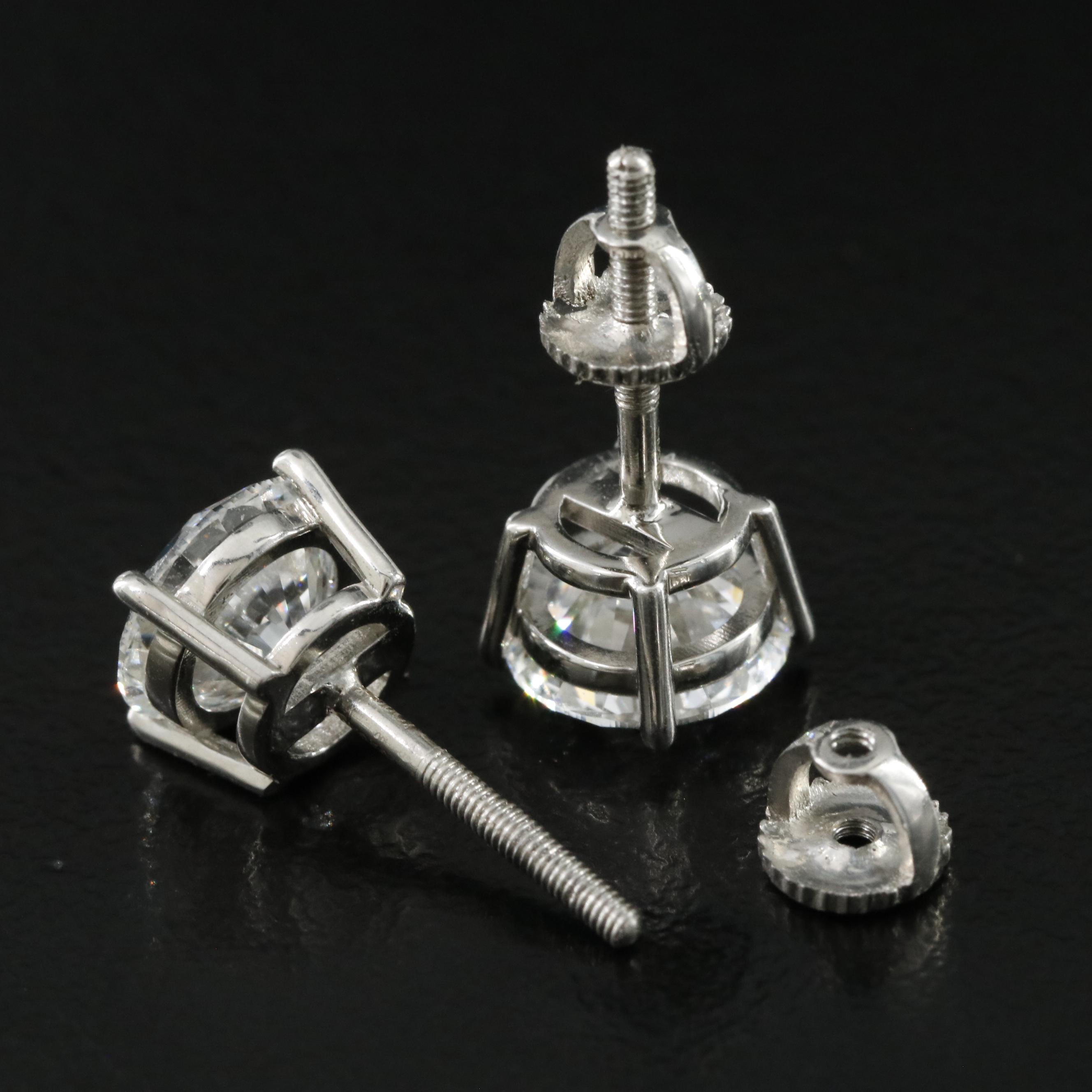 Platinum 3.12 CTW Lab Grown Diamond Stud Earrings with IGI Reports