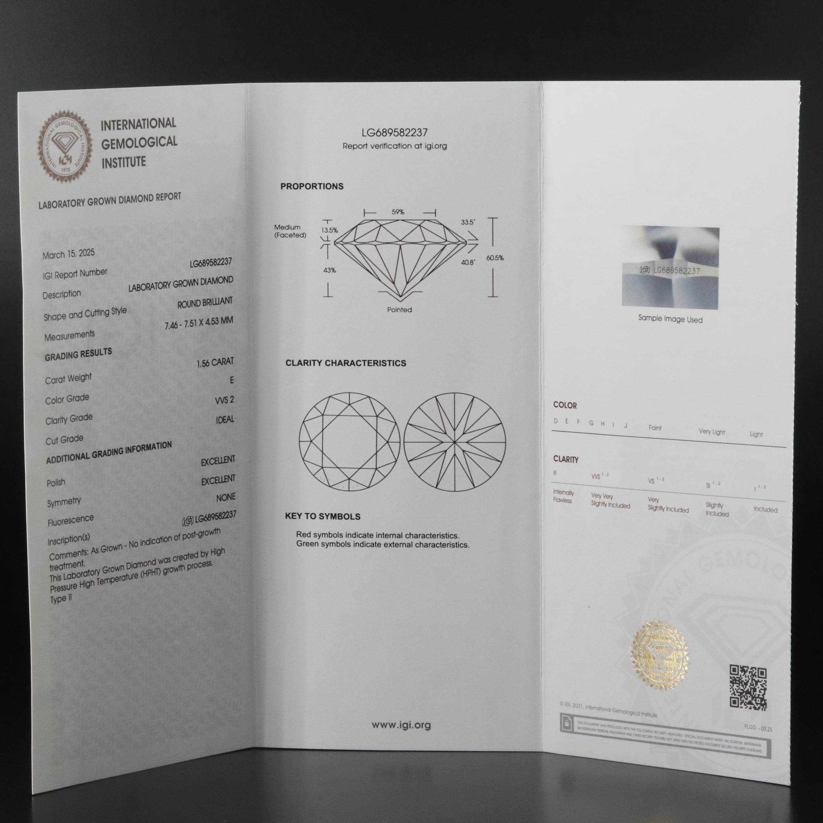 Platinum 3.12 CTW Lab Grown Diamond Stud Earrings with IGI Reports