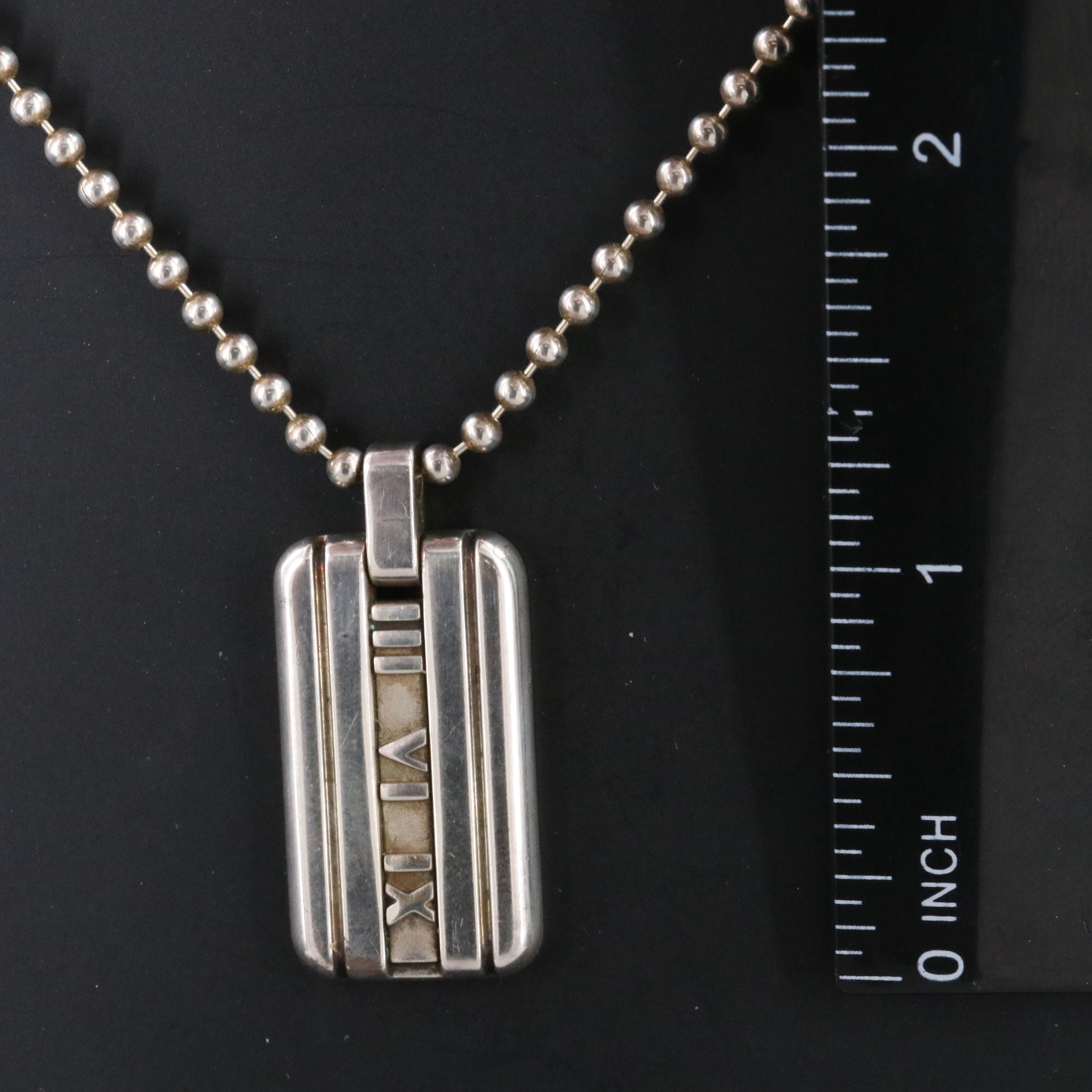 Tiffany & Co. Atlas Sterling Pendant Necklace