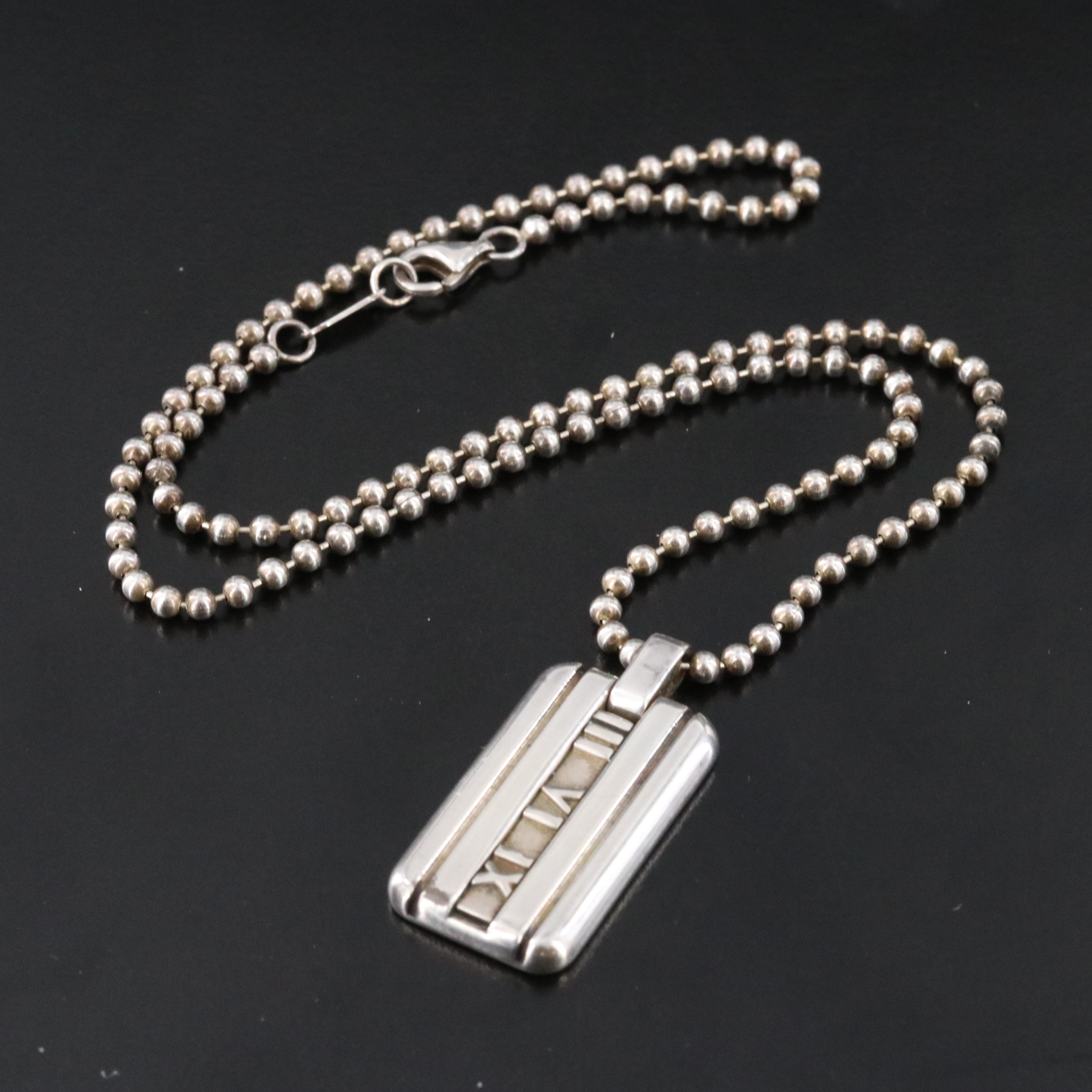 Tiffany & Co. Atlas Sterling Pendant Necklace