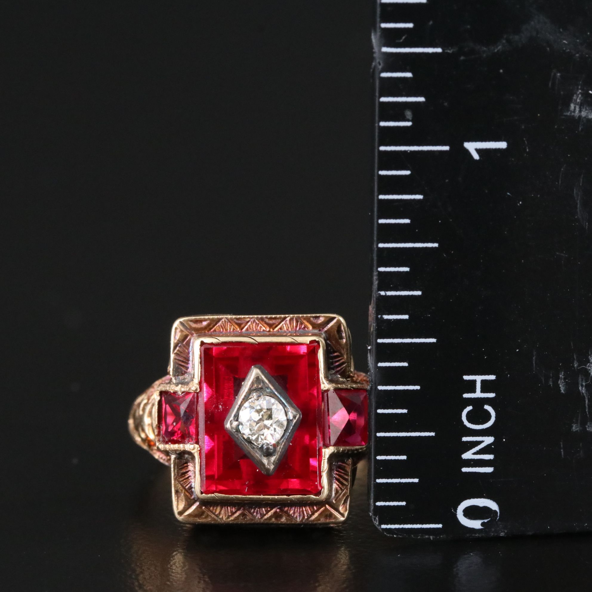 Antique 14K Rings Including Shell Cameo and Diamond