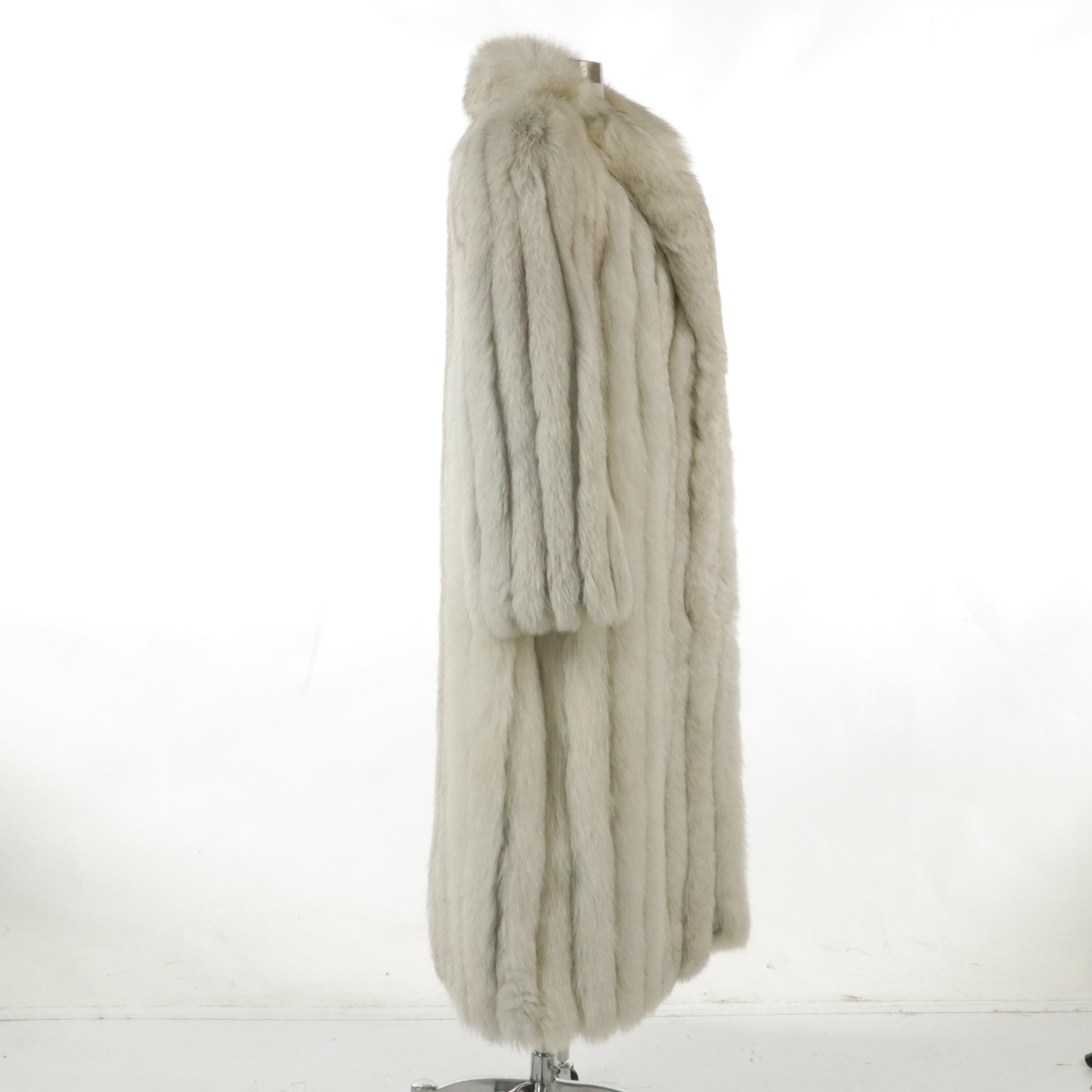 Evans Blue Fox Fur Coat from Lazarus