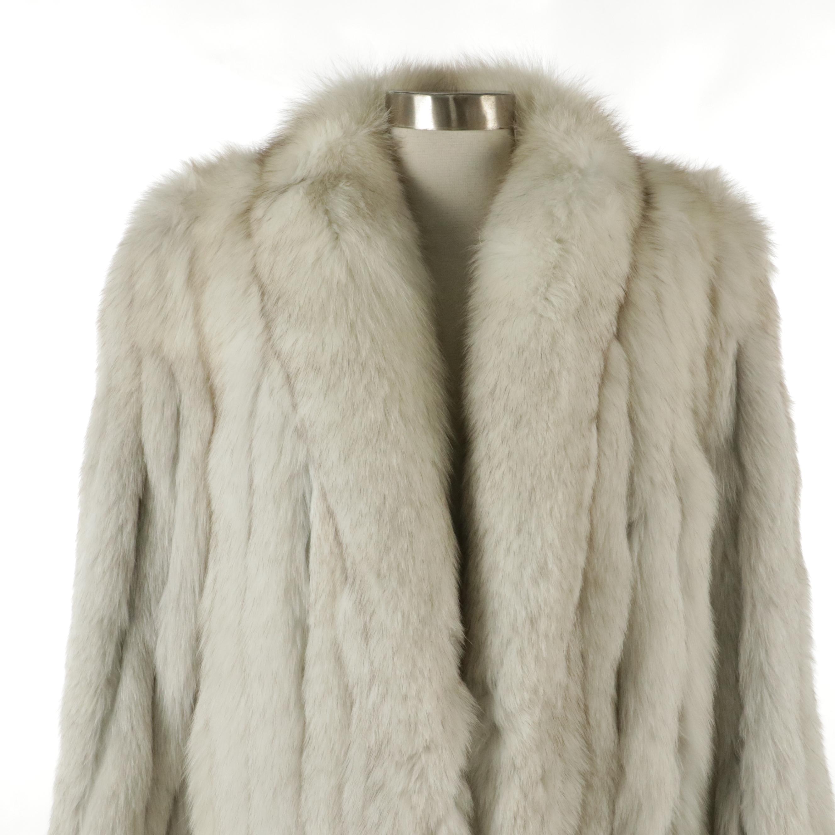 Evans Blue Fox Fur Coat from Lazarus