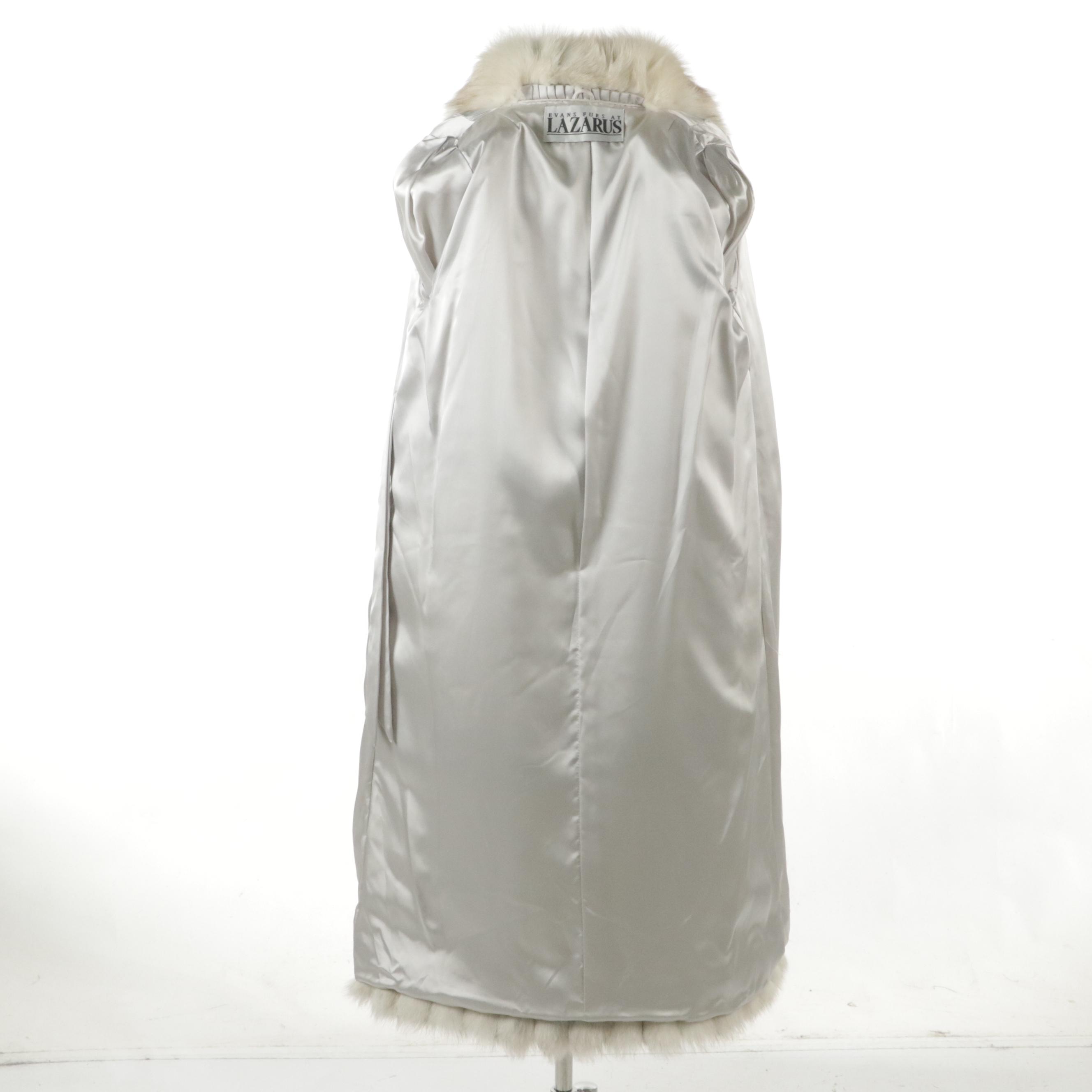 Evans Blue Fox Fur Coat from Lazarus