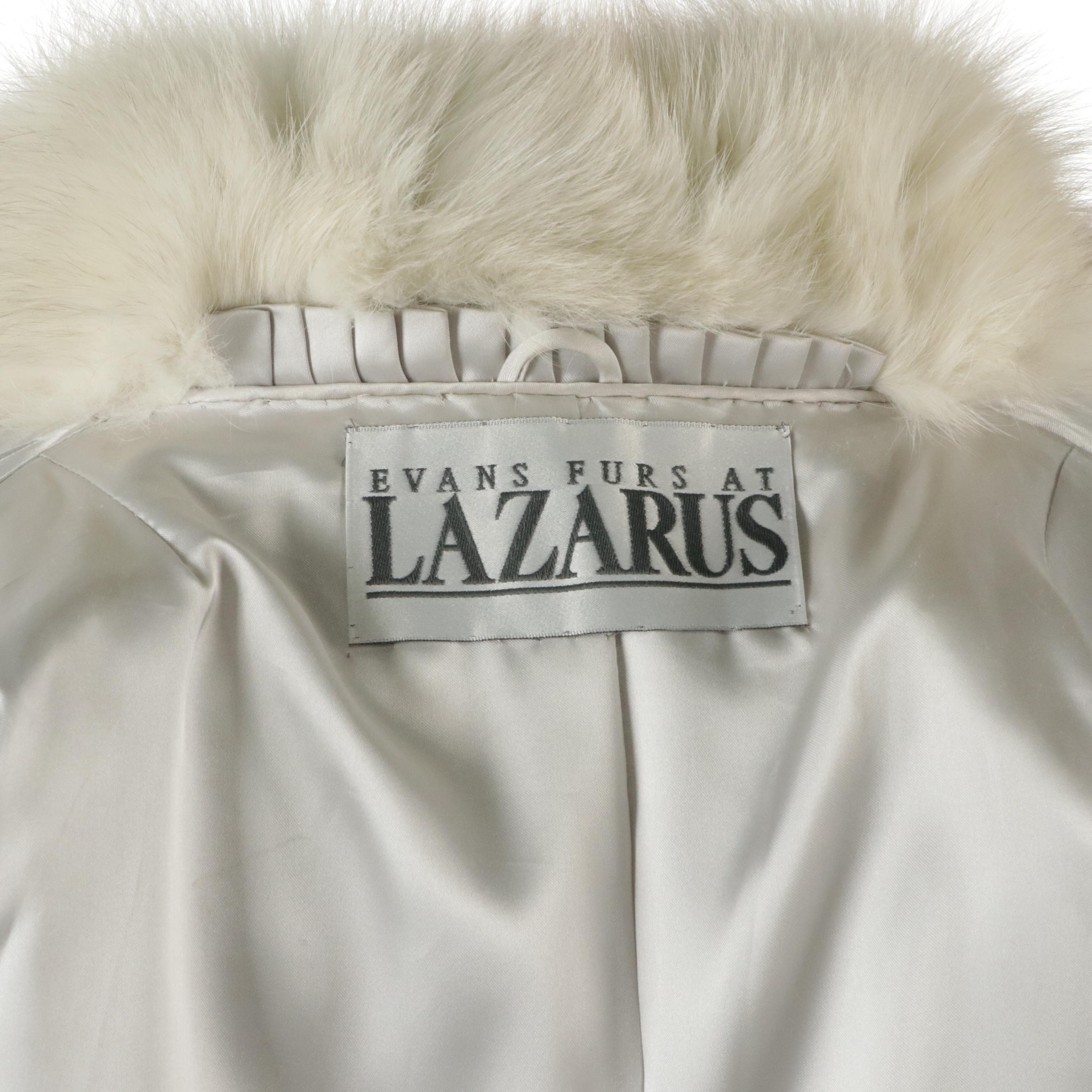 Evans Blue Fox Fur Coat from Lazarus