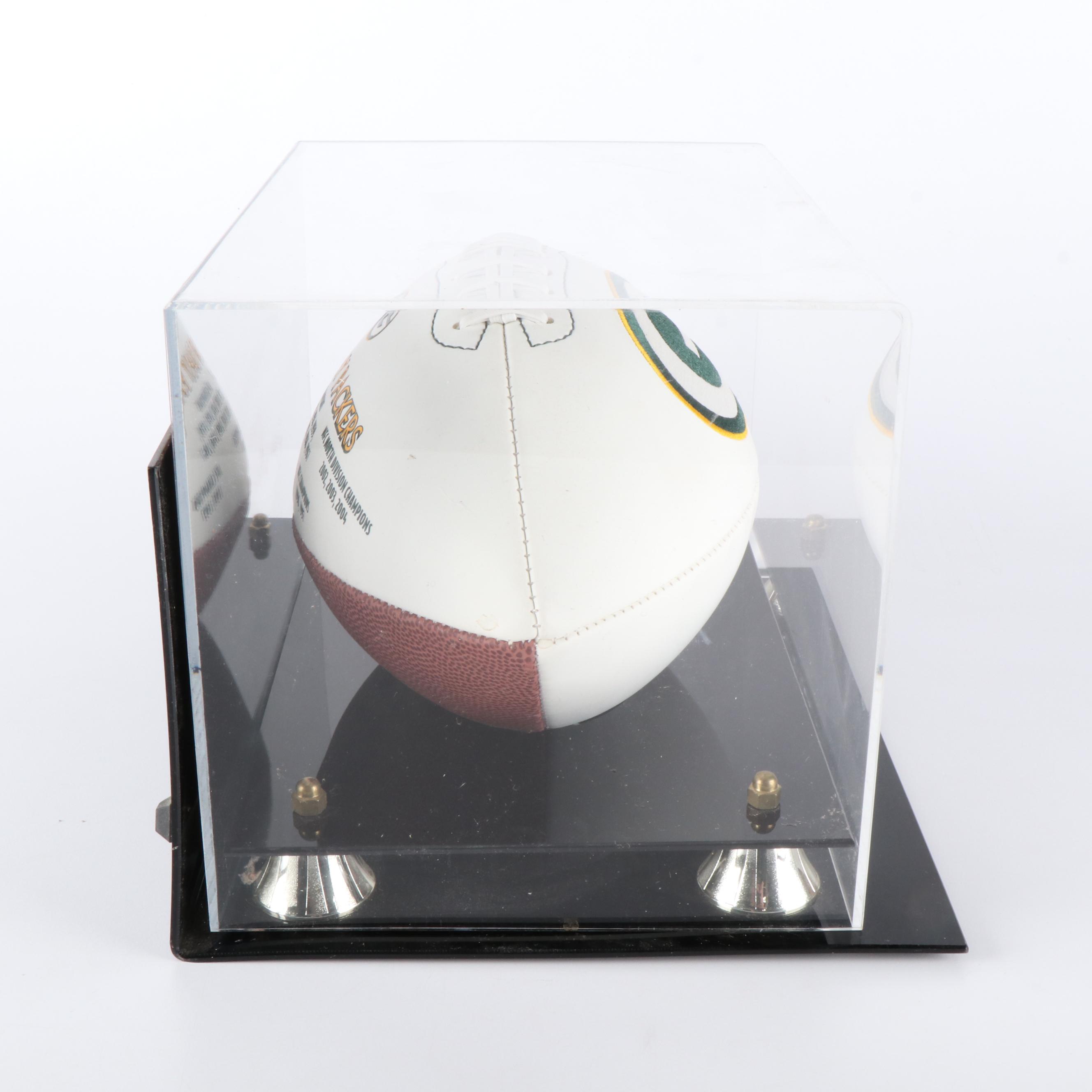 Paul Hornung Signed Green Bay Packers Football with Display