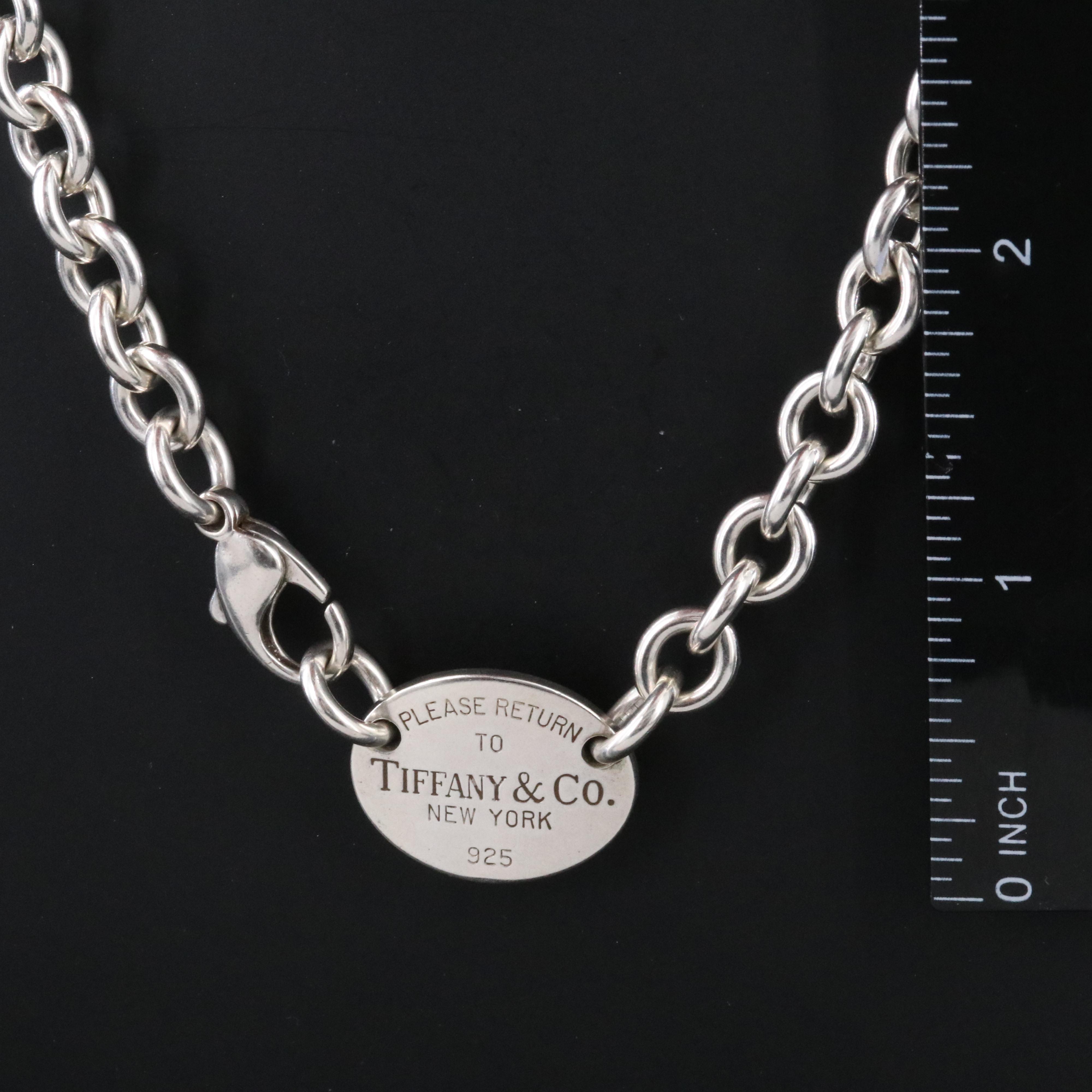 Tiffany & Co. Return to Tiffany Sterling Oval Tag Necklace