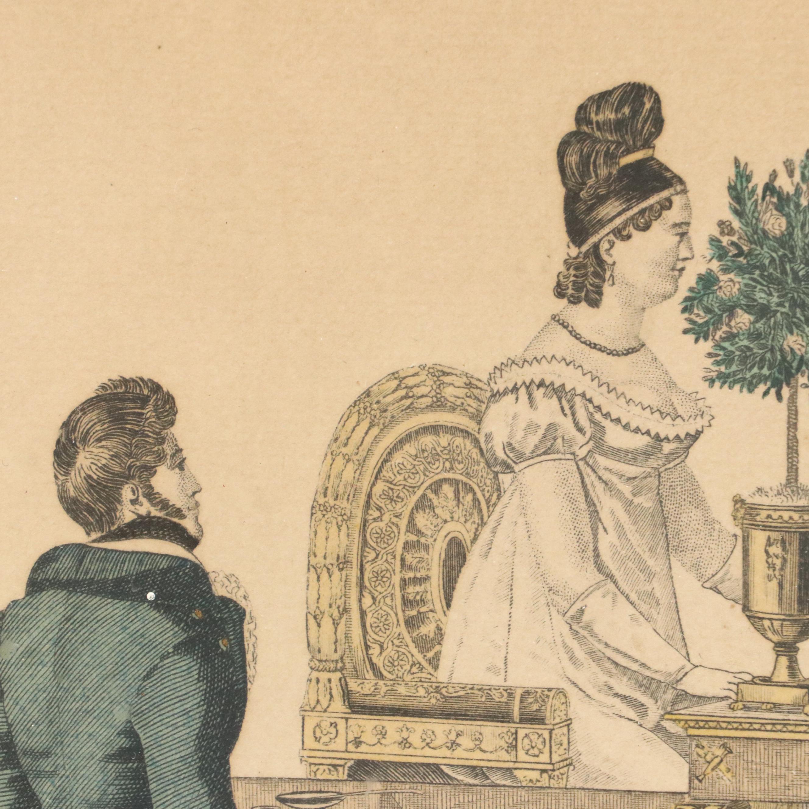 Pierre La Mésangère Engraving "La Belle Limonadière," Early 19th Century