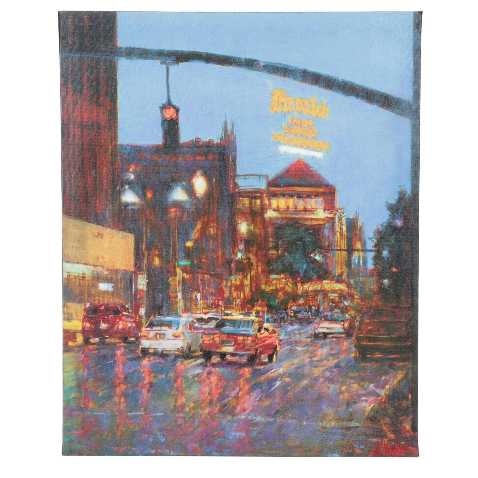 Giclée After Kirill Novikov Street View Landscape Featuring Columbus Dispatch
