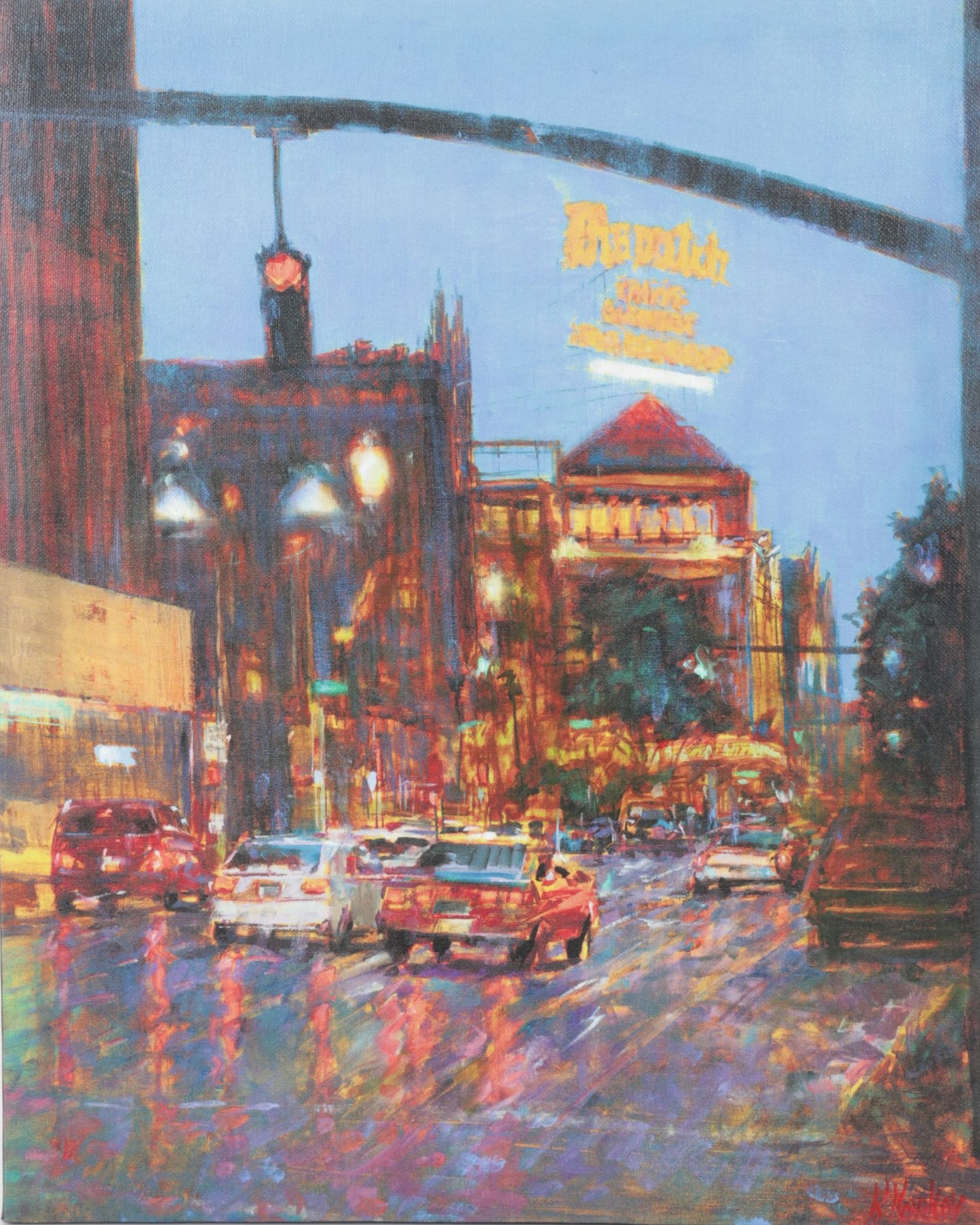 Giclée After Kirill Novikov Street View Landscape Featuring Columbus Dispatch